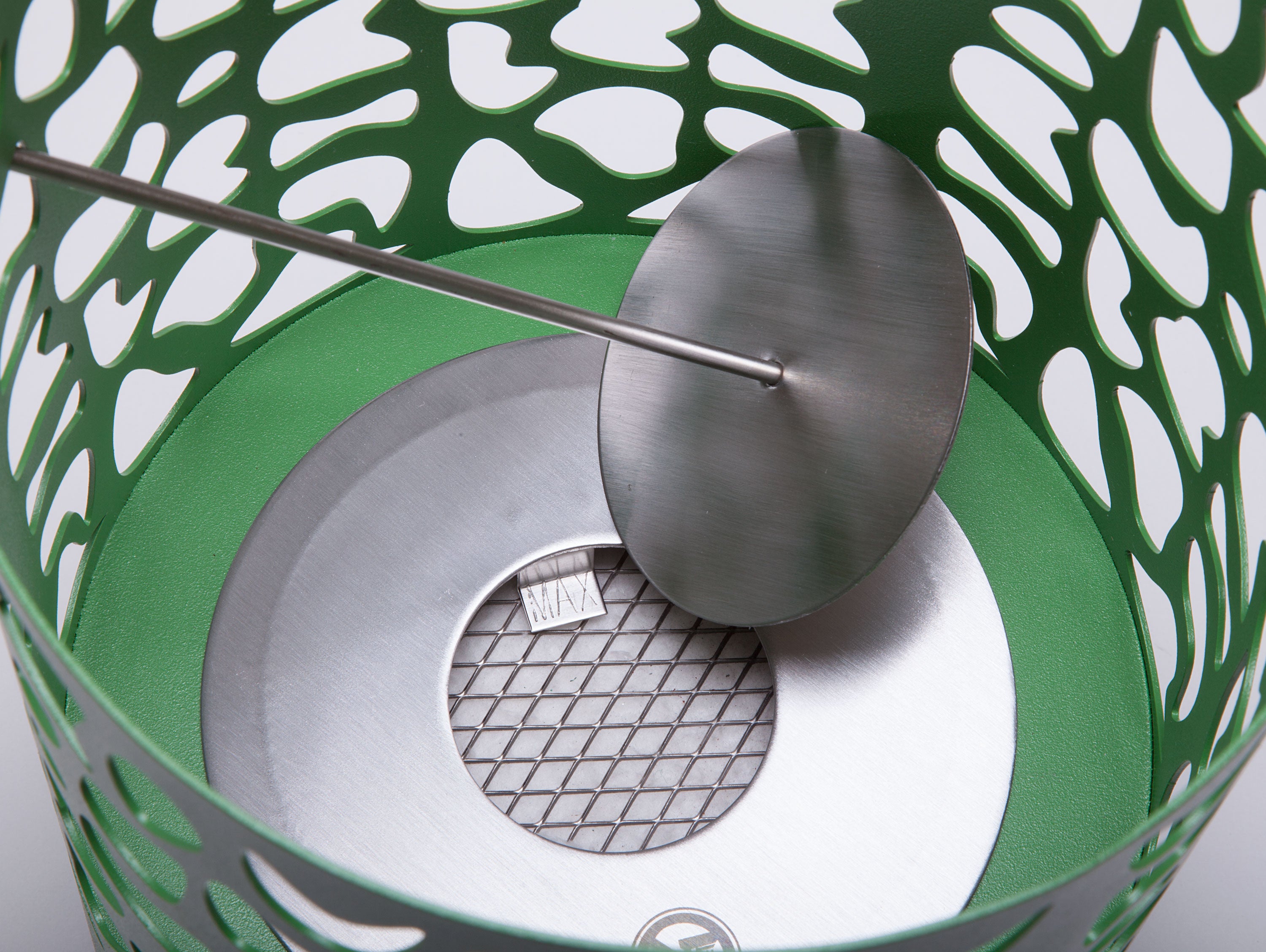 Cheminée éthanol de table en acier inoxydable vert