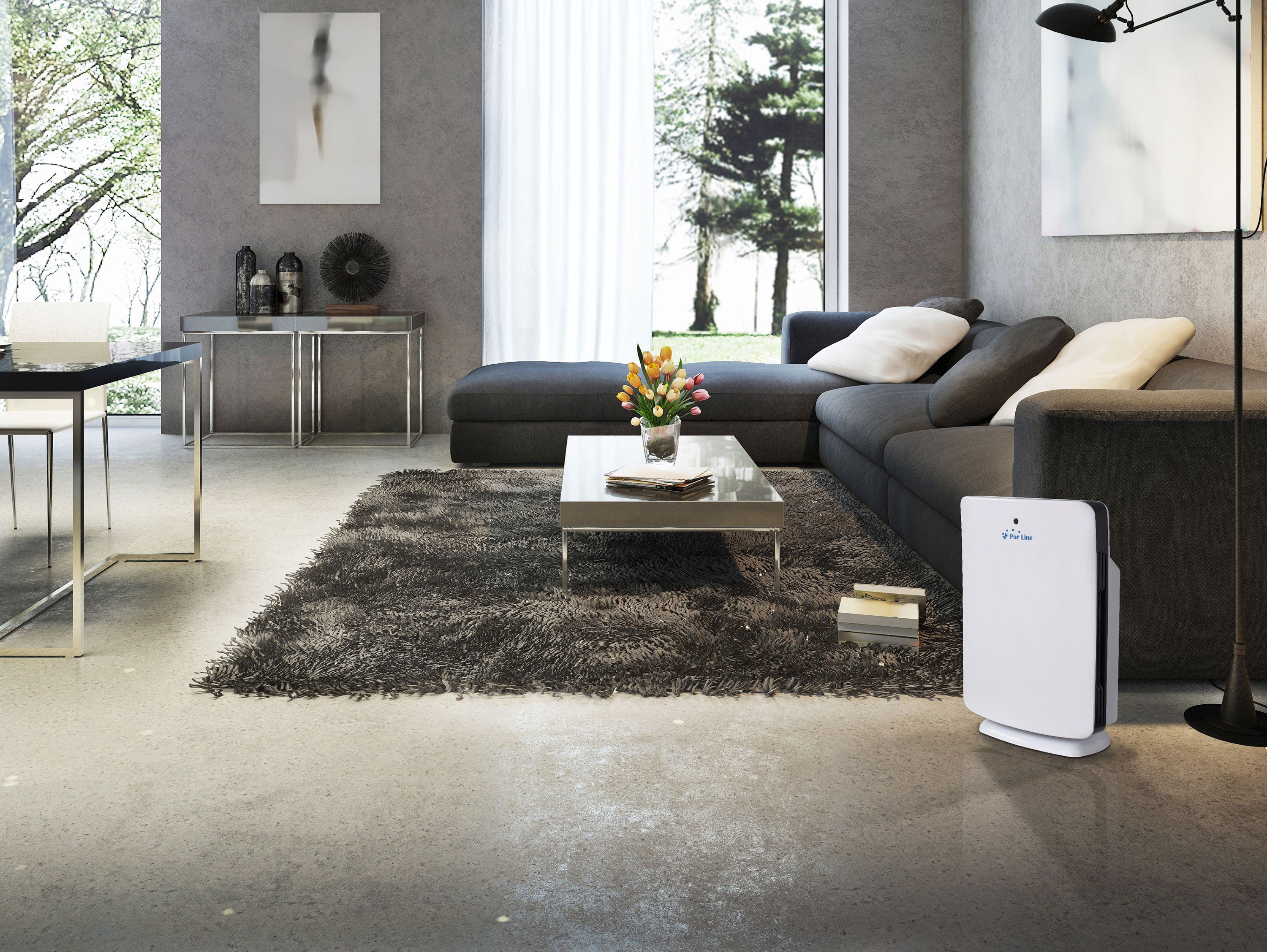 Purificateur d'air avec filtre HEPA, PM2, ioniseur, écran tactile LED, 3 vitesses et mode AUTO pour 40m2