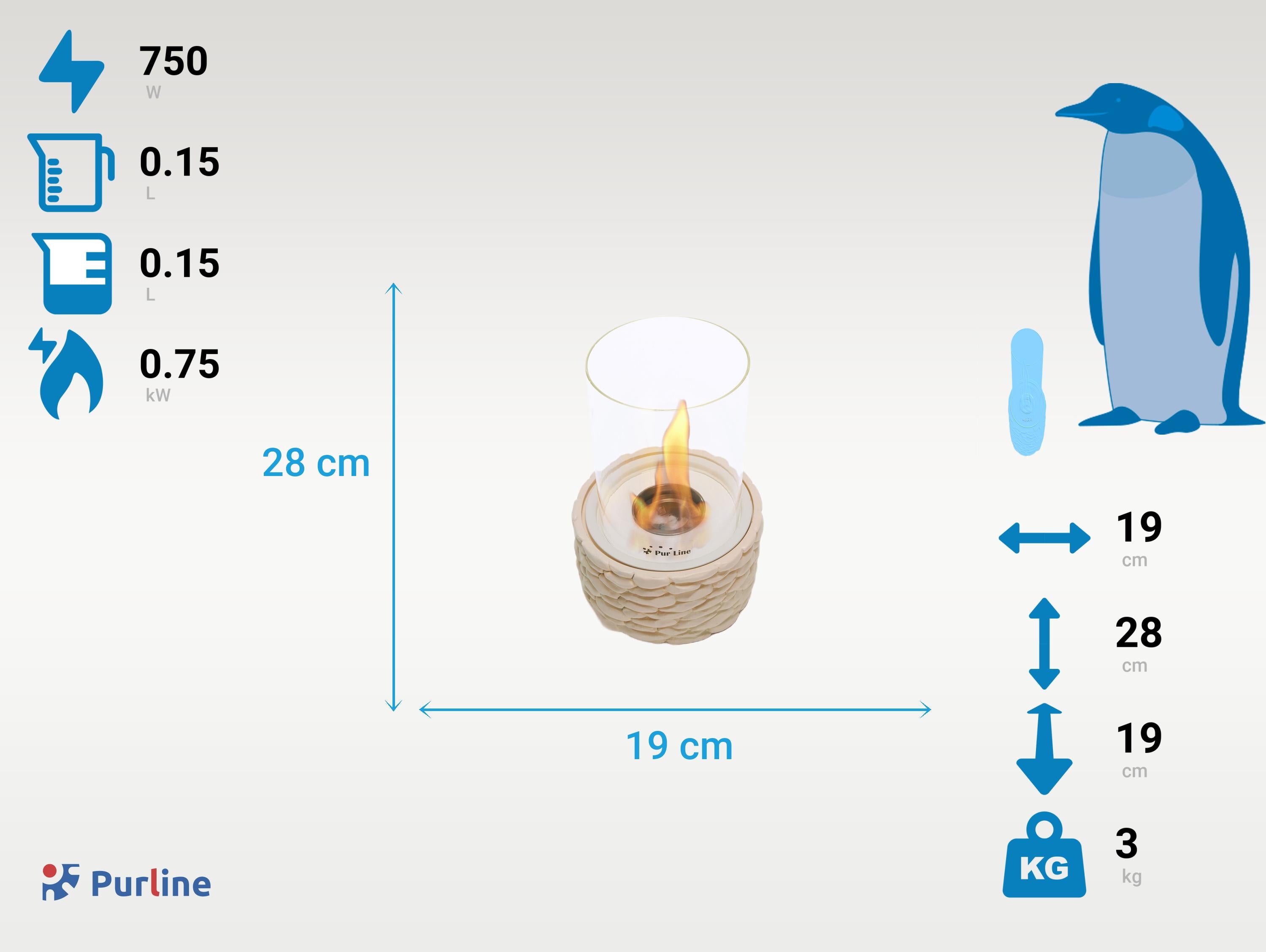 Cheminée de table à l'éthanol en pierre