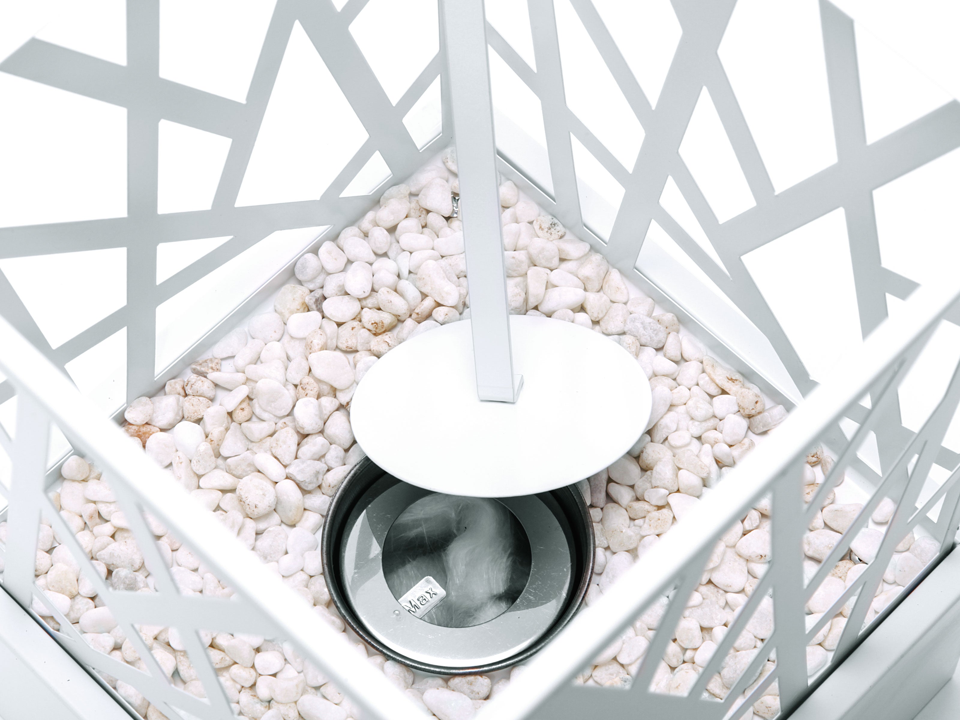 Puissance maximale 750 W Cheminée de table à l'éthanol design moderne en acier blanc