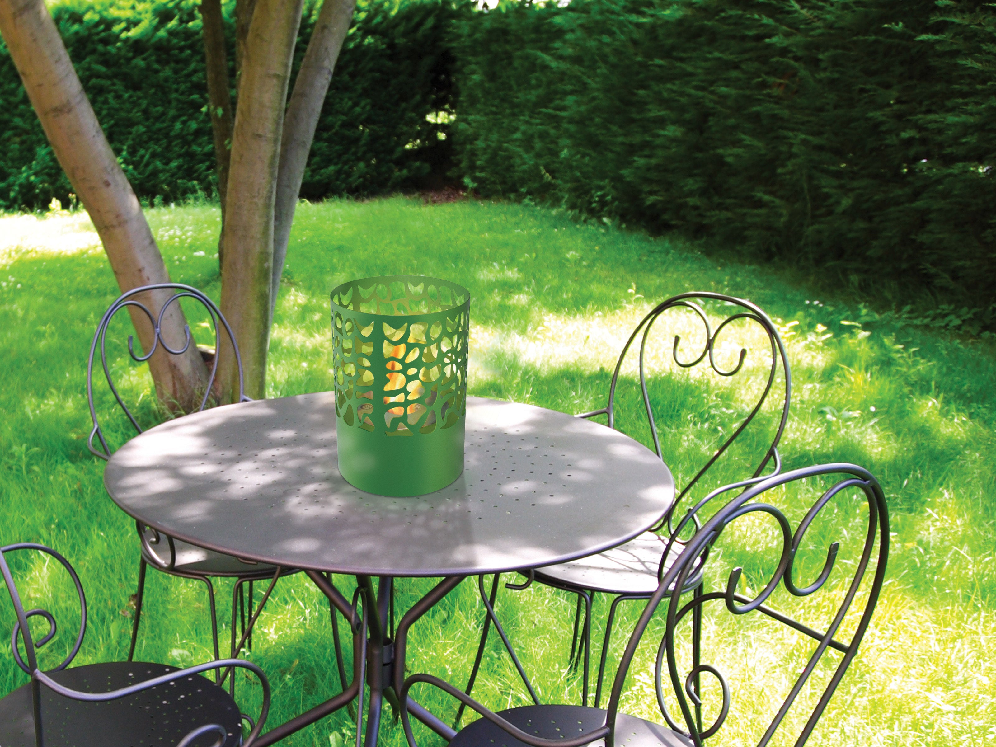 Cheminée éthanol de table en acier inoxydable vert