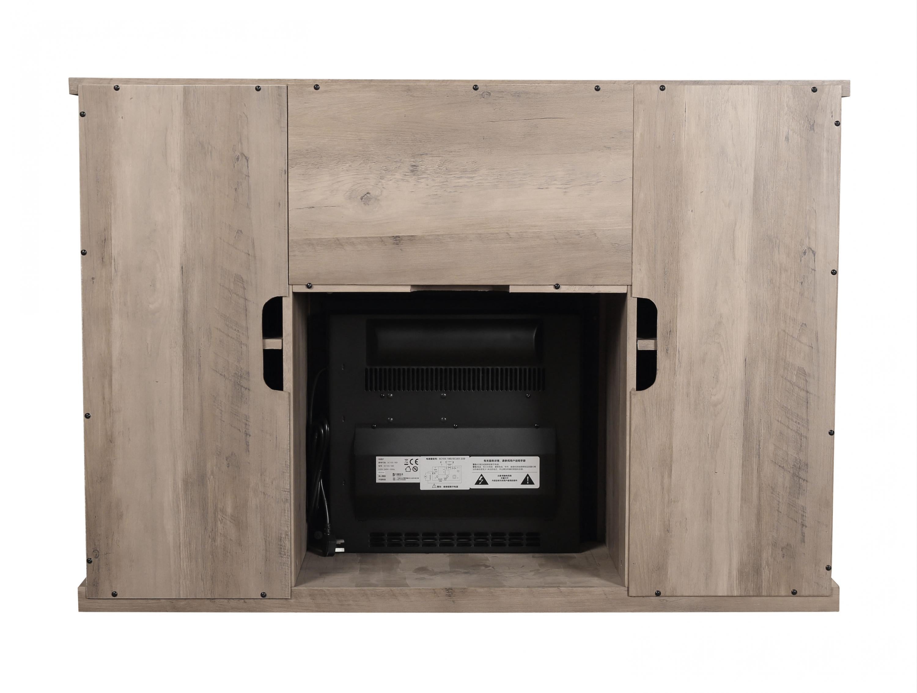Buffet rustique avec cheminée électrique 2000W