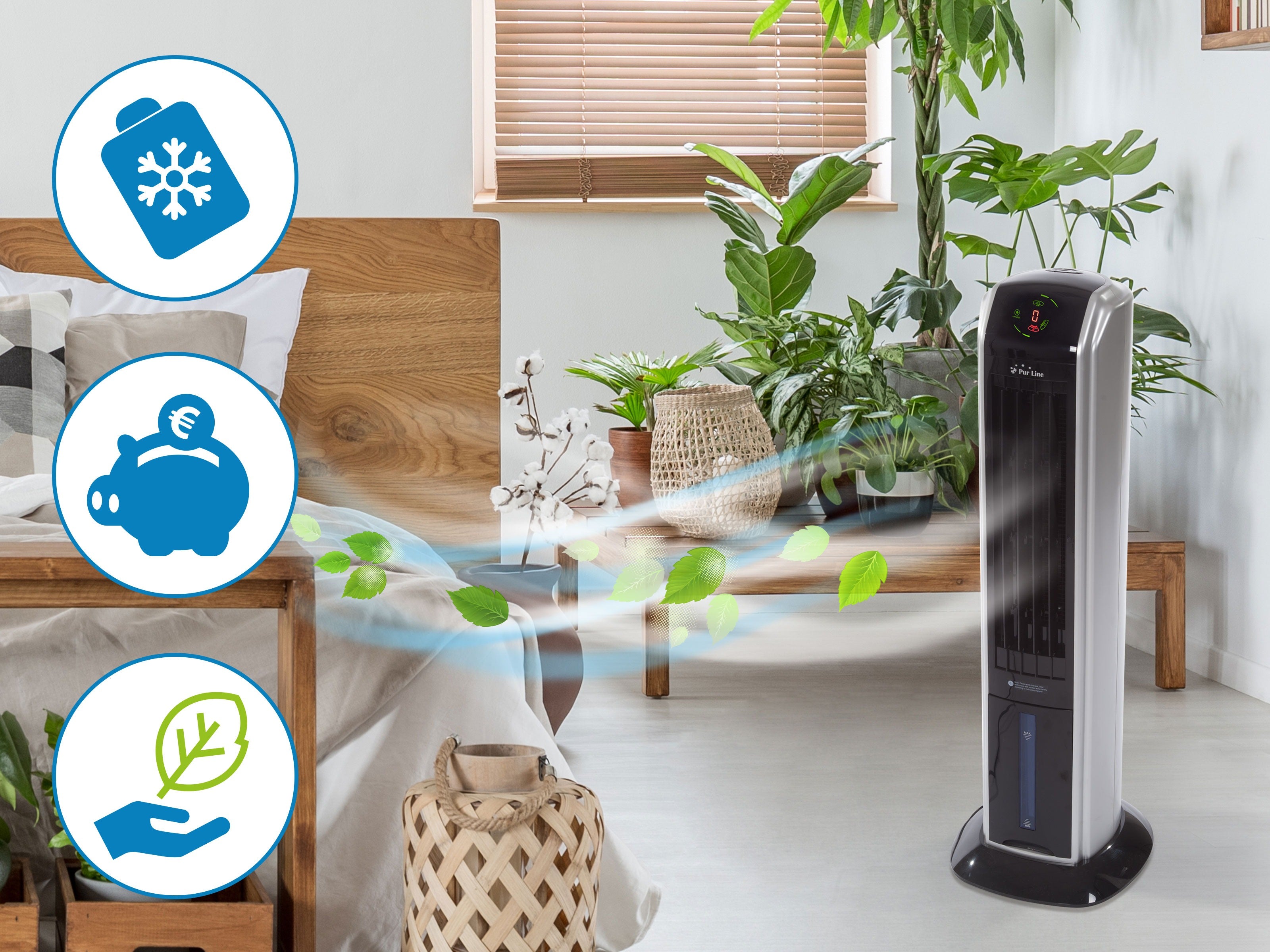 Rafraichisseur d'air par évaporation à débit élevé avec ioniseur
