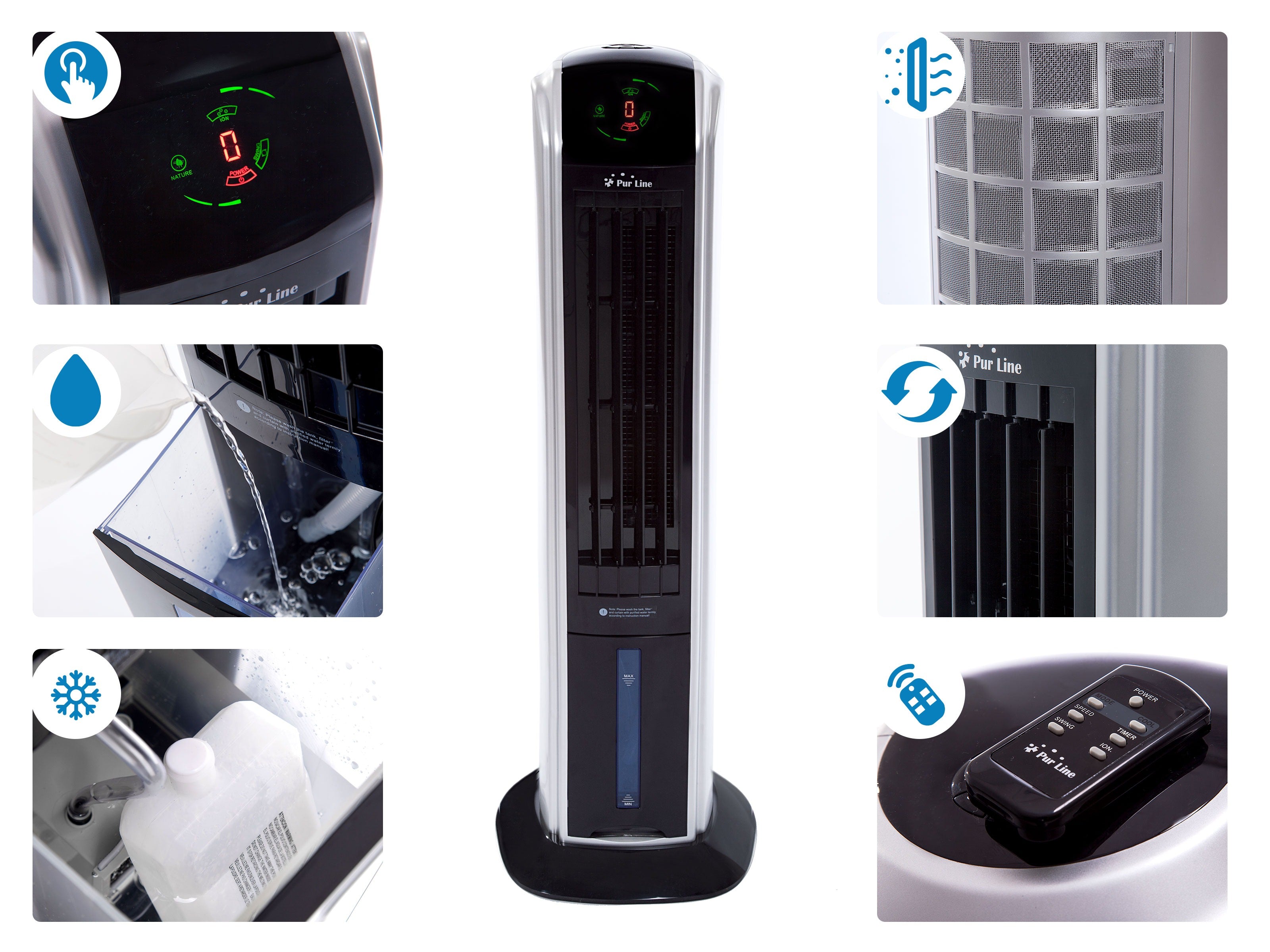 Rafraichisseur d'air par évaporation à débit élevé avec ioniseur