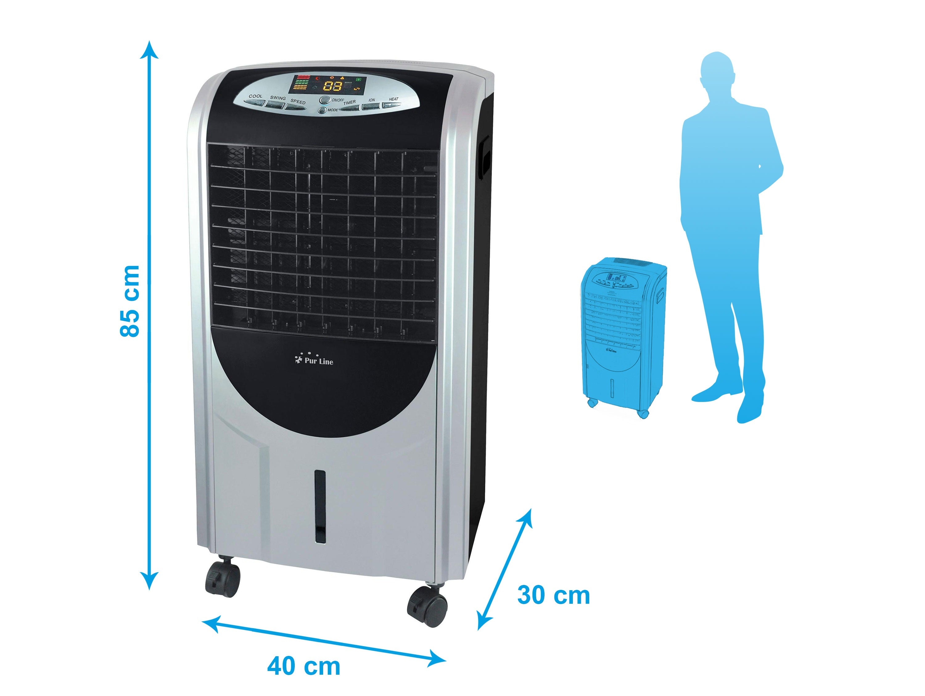 Rafraichisseur d'air par évaporation à débit élevé et chauffage