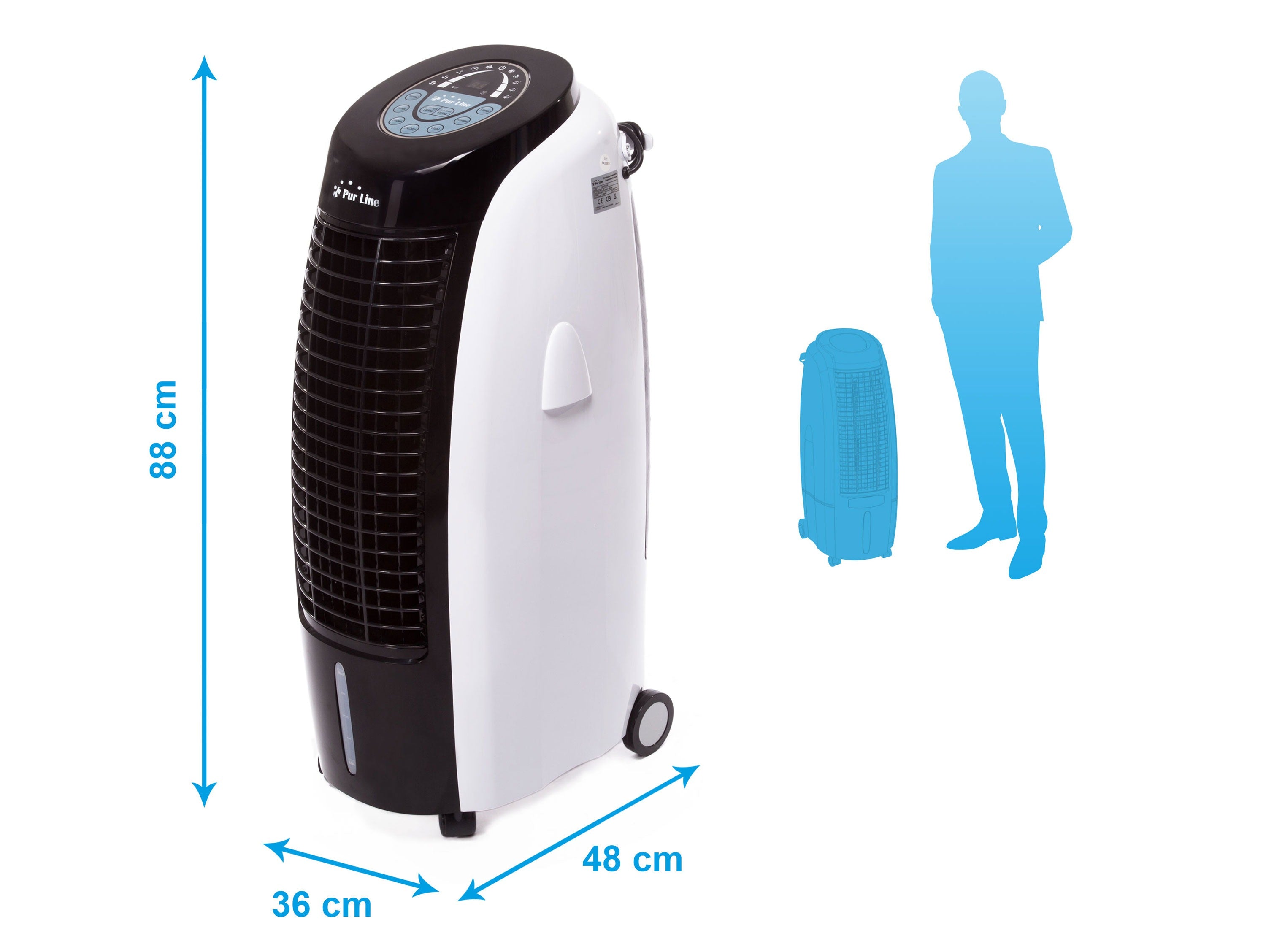 Rafraichisseur d'air par évaporation à débit élevé minuterie et 6 vitesses