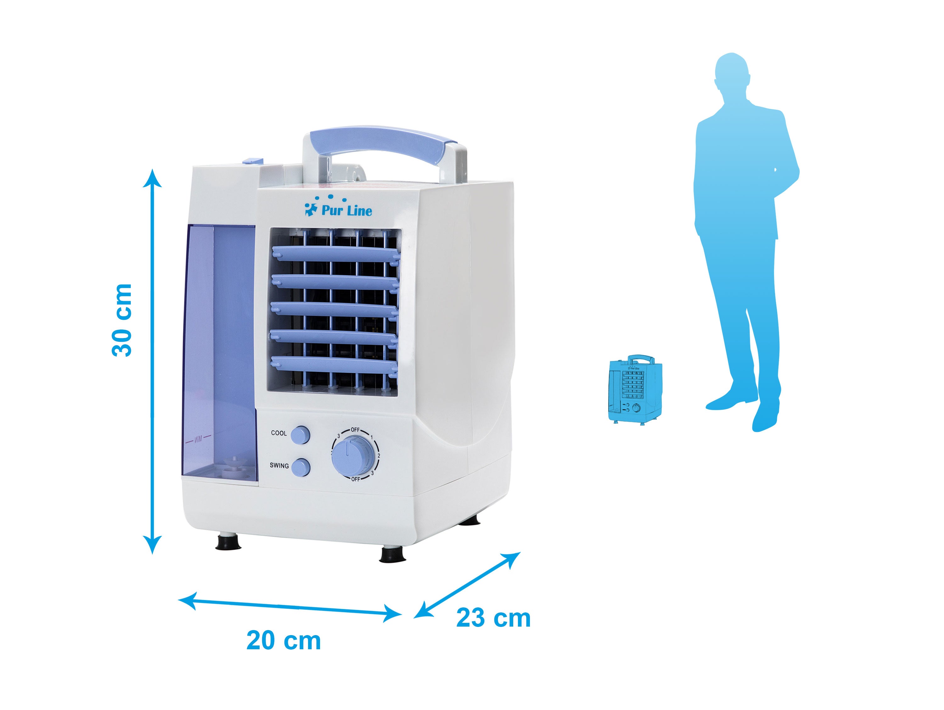 Rafraichisseur d'air par évaporation à débit élevé 3 vitesses
