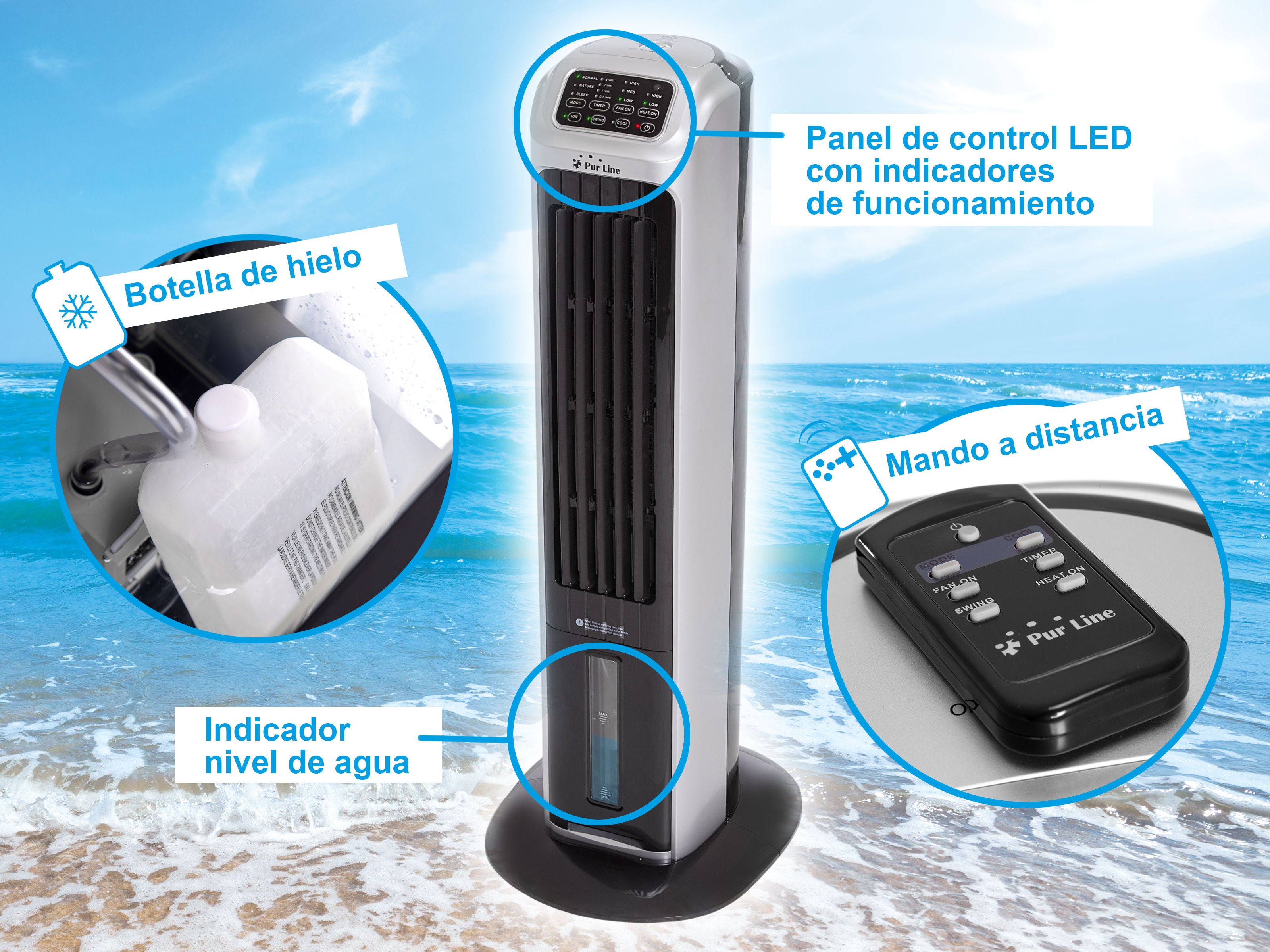 Rafraichisseur d'air par évaporation à débit élevé et chauffage