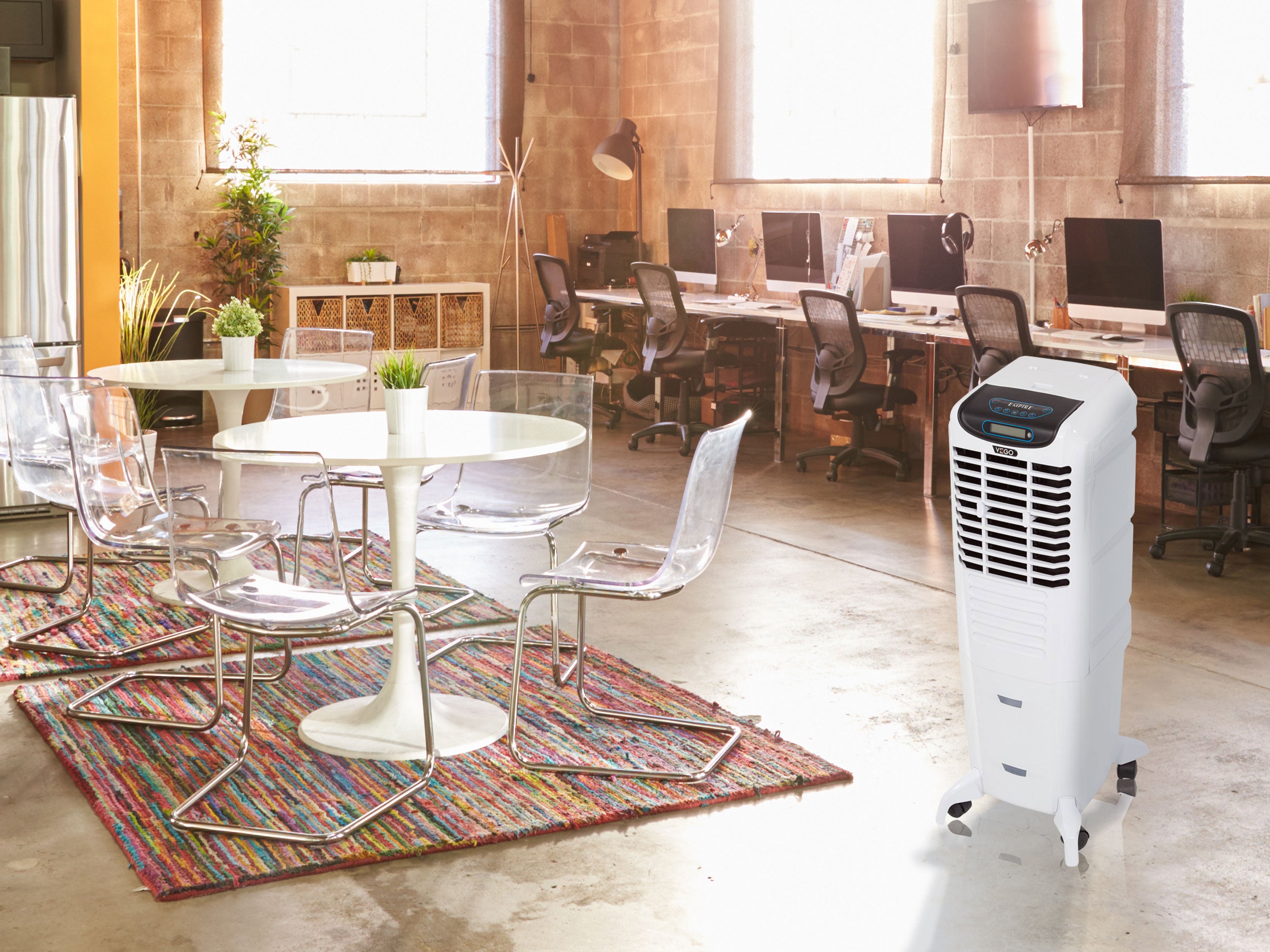 Rafraichisseur d'air par évaporation à débit élevé avec purificateur