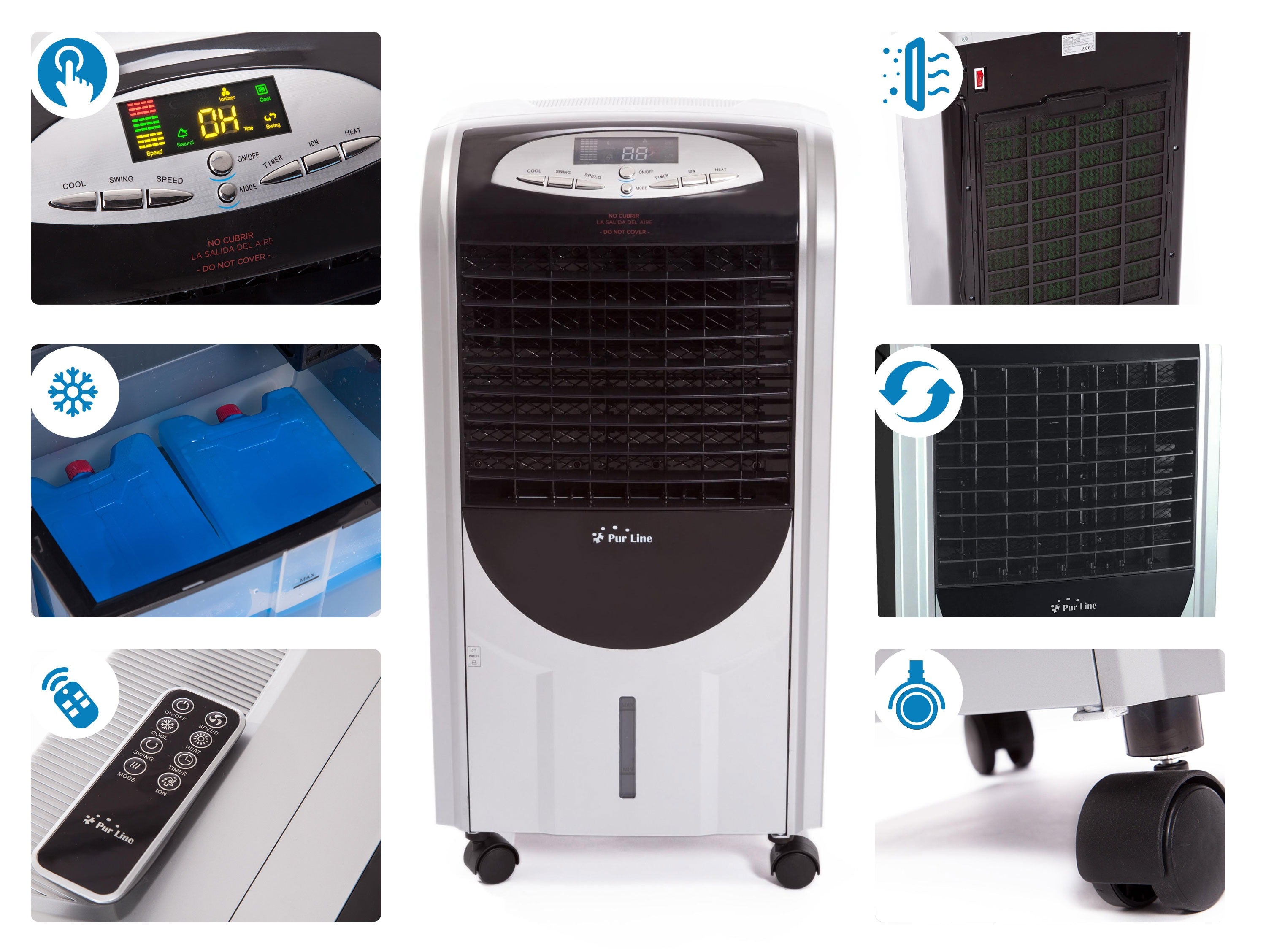 Rafraichisseur d'air par évaporation à débit élevé et chauffage