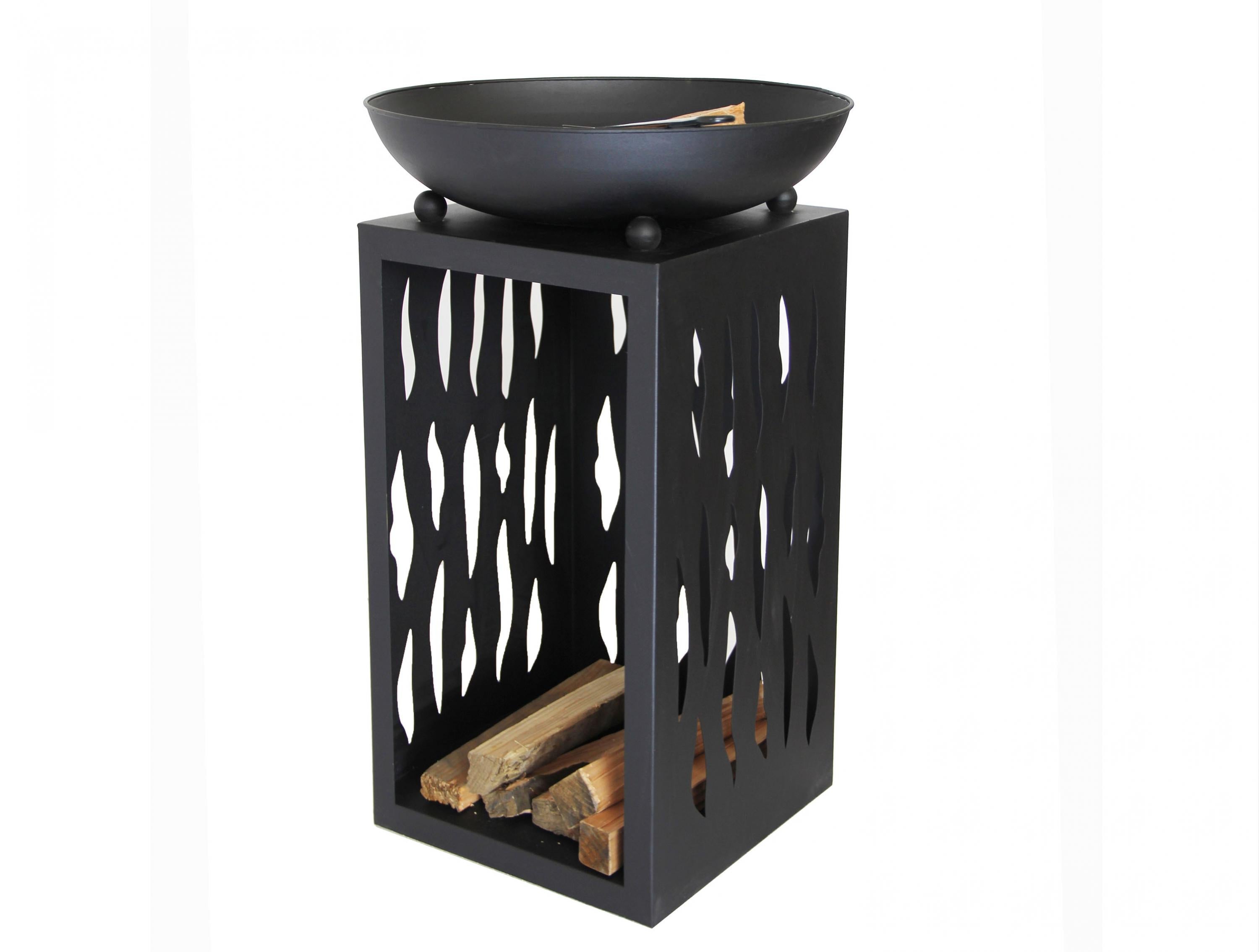 Barbecue design élégant avec grill chromé en acier noir