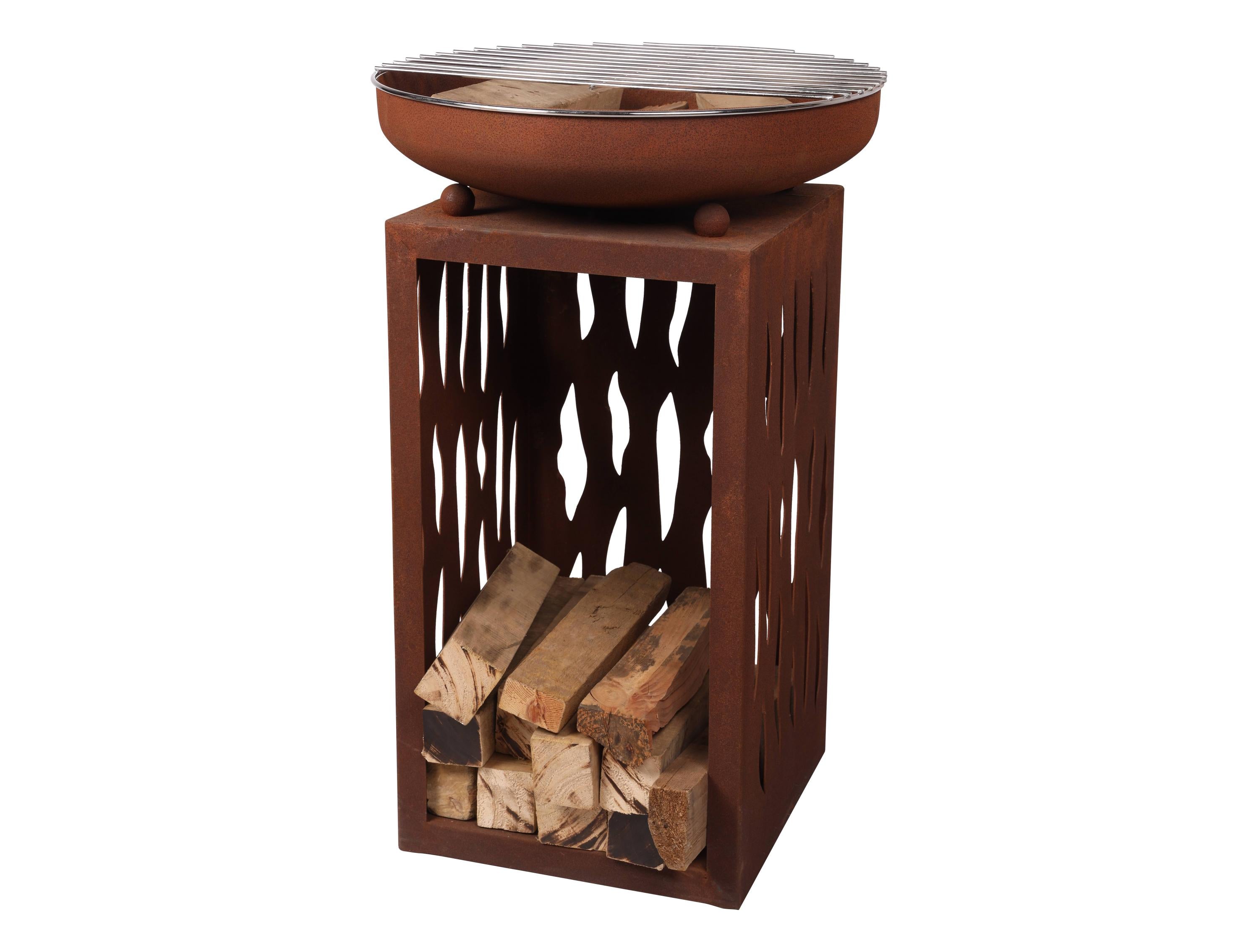 Barbecue design élégant avec grill chromé en acier noir