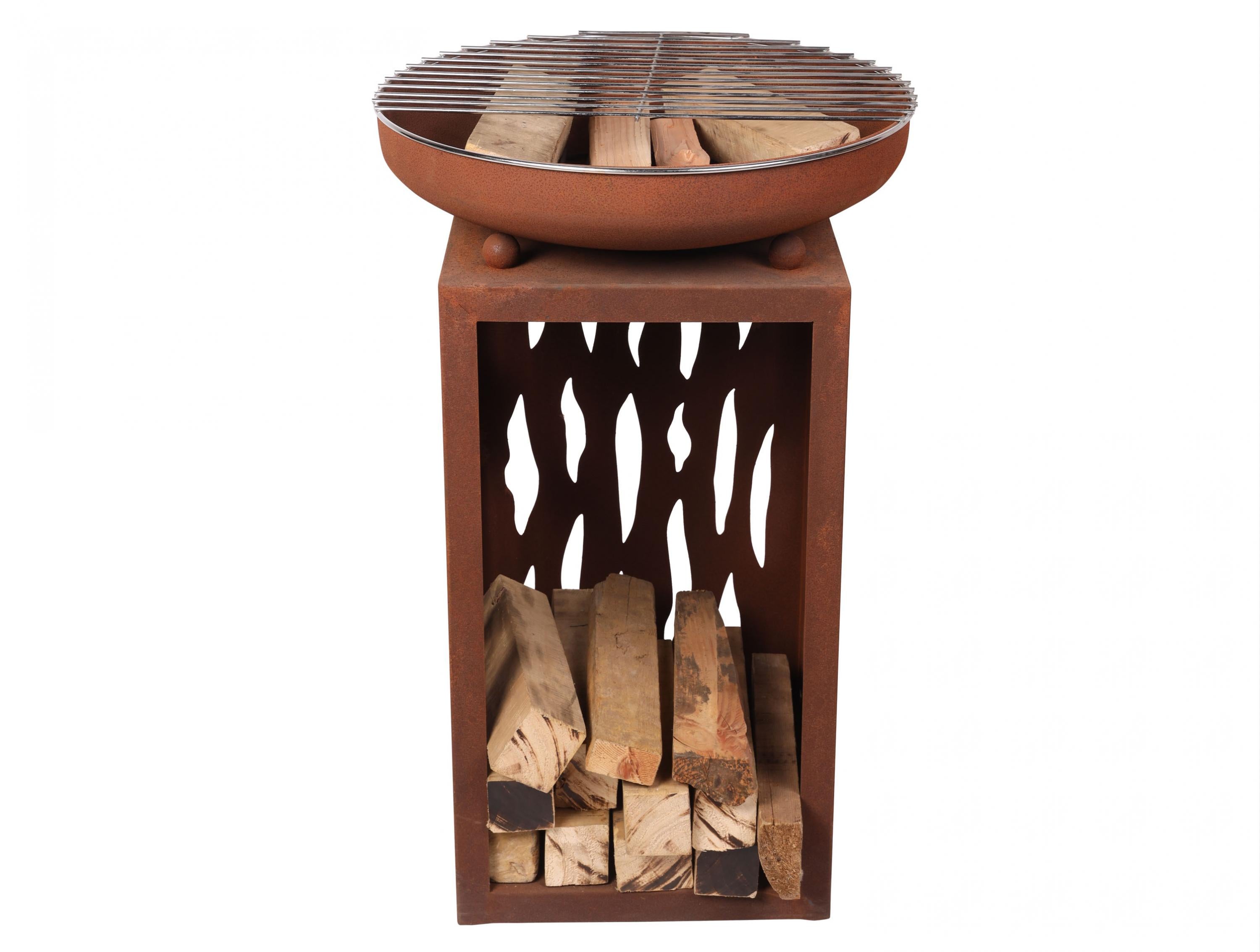 Barbecue design élégant avec grill chromé en acier noir