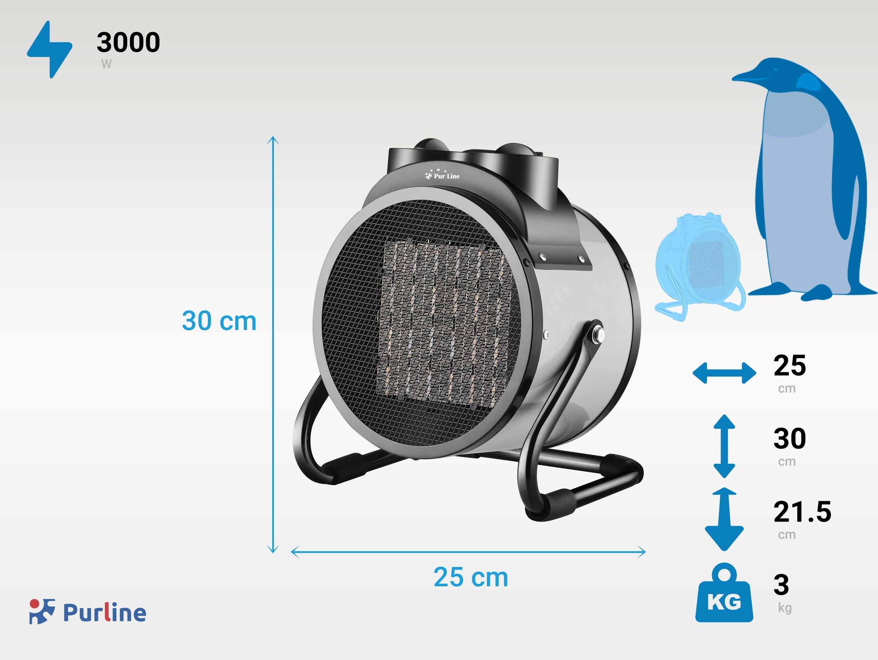 Chauffage industriel 5000W en gris