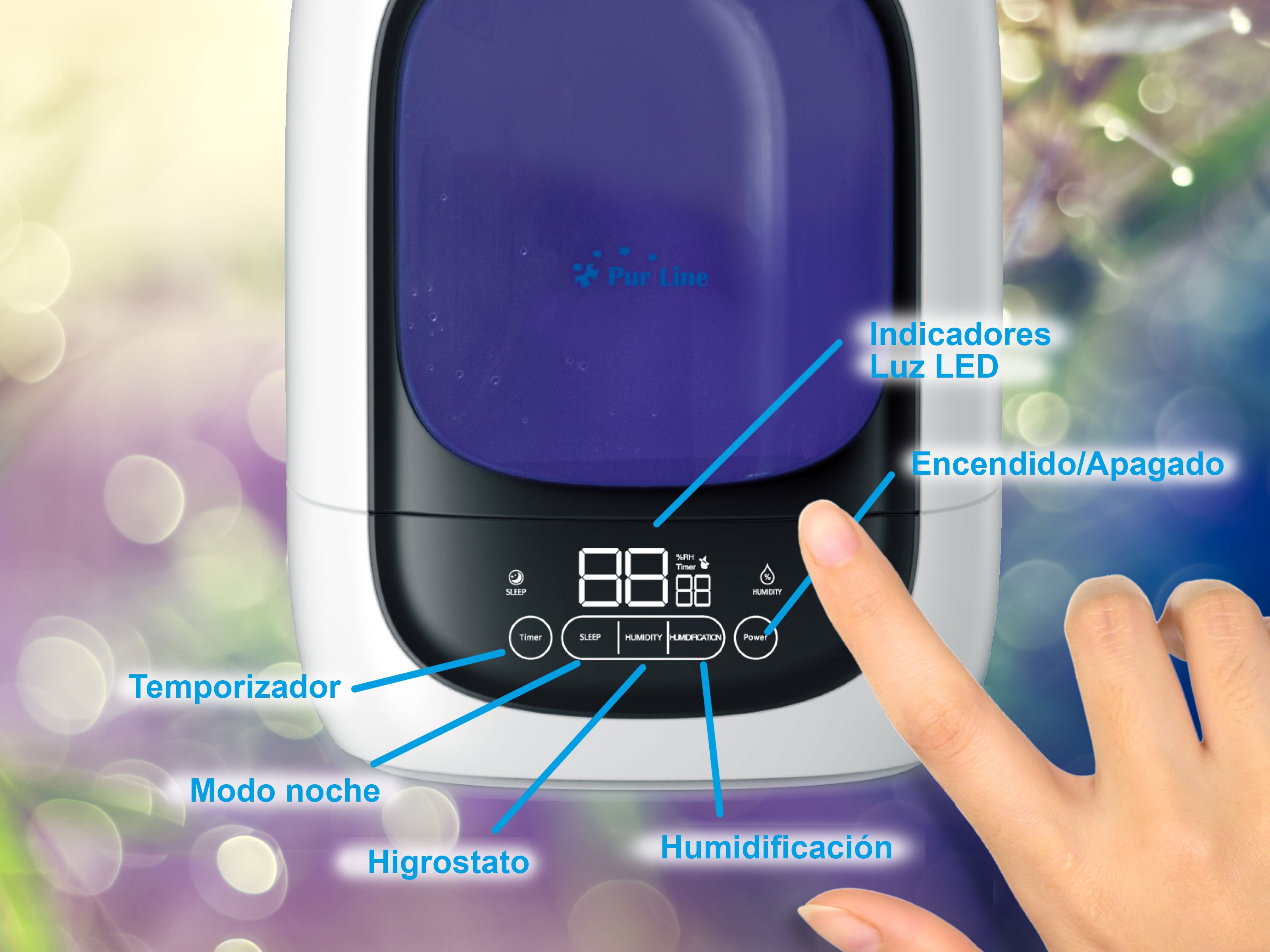 Humidificateur à ultrasons 28W à vapeur chaude ou tiède pour des surfaces de 30m2.