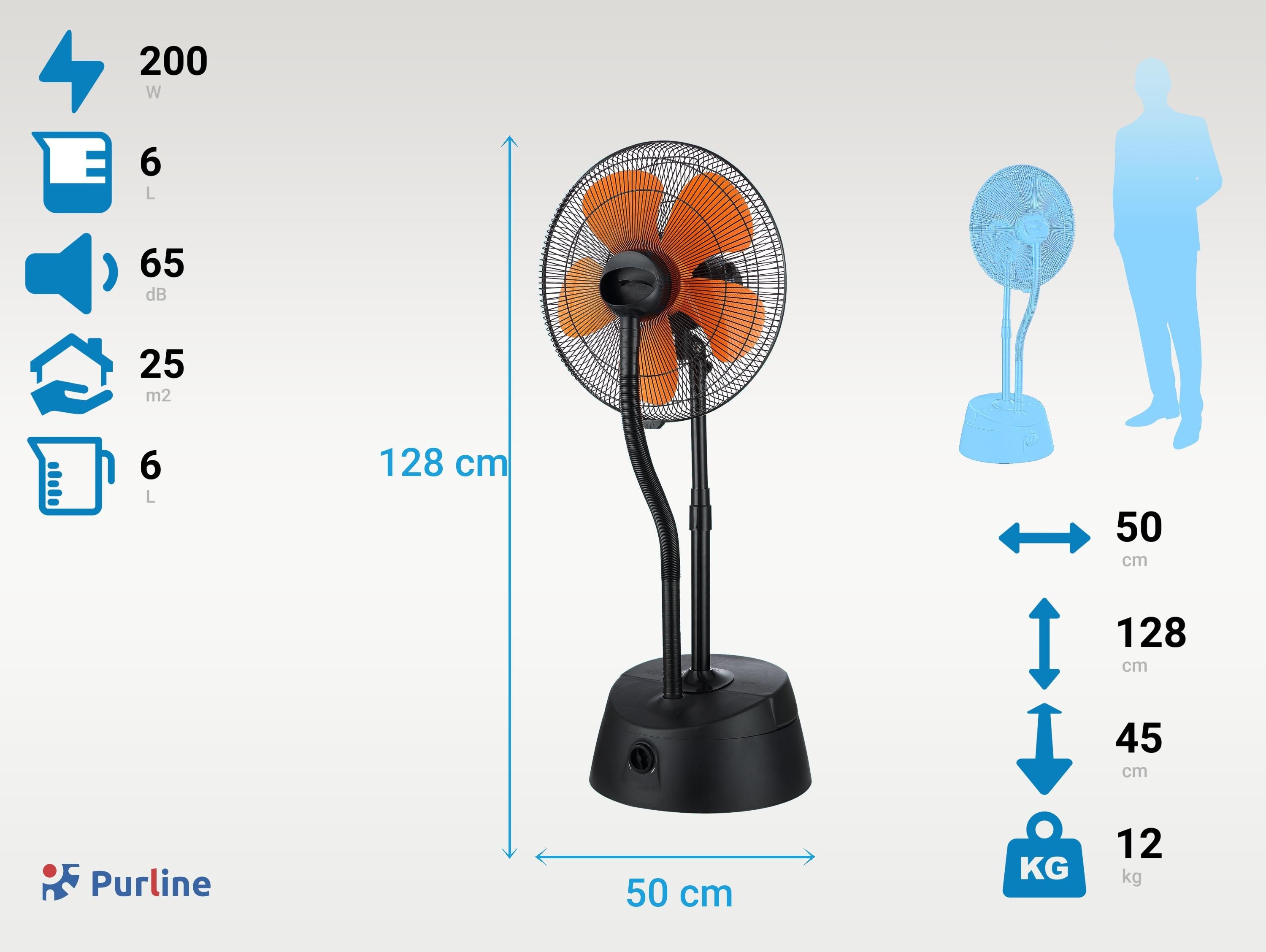 Ventilateur brumisateur à haut débit et réservoir de 6 L