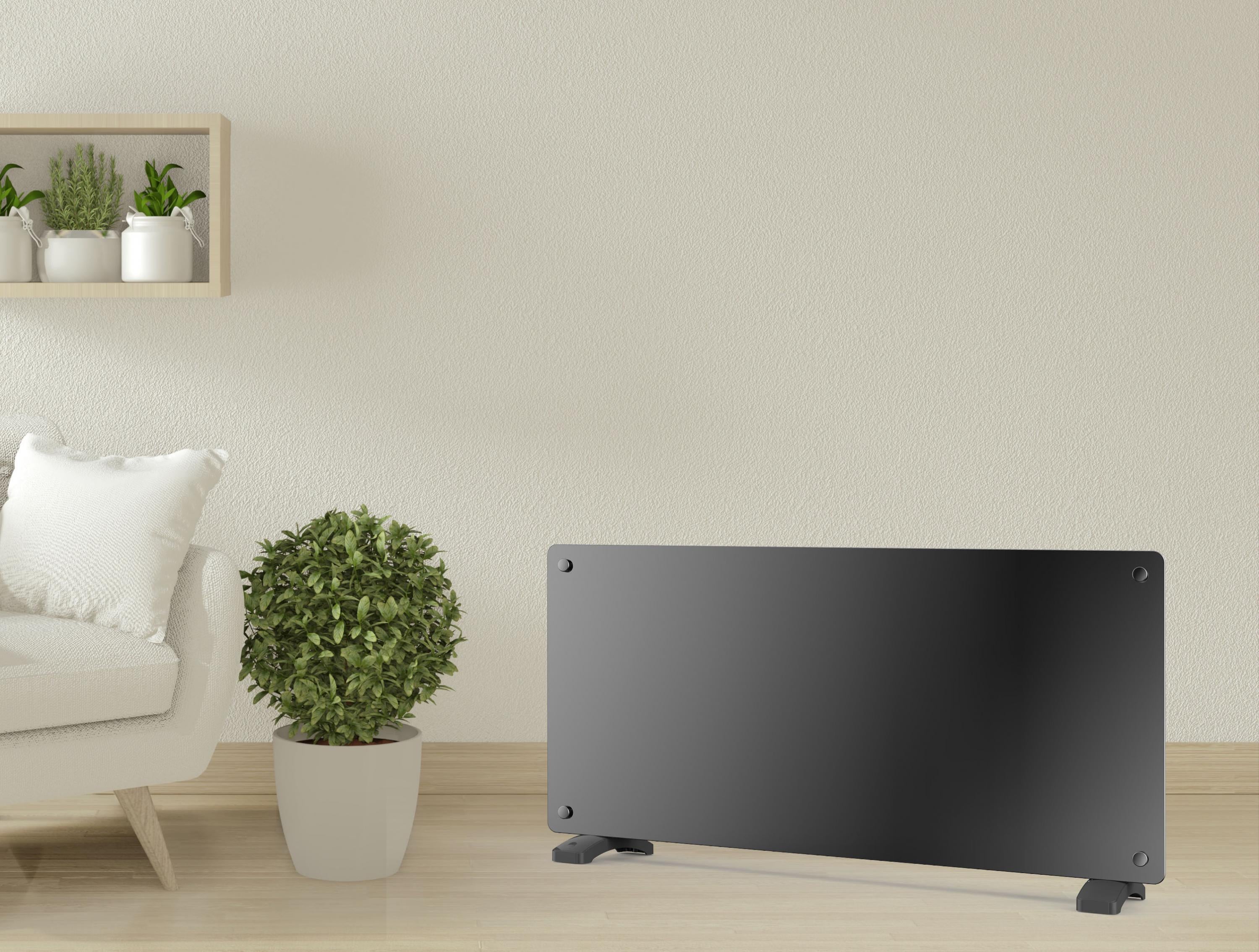 Radiateur à panneau de verre 1000W avec contrôle WiFi via l'application