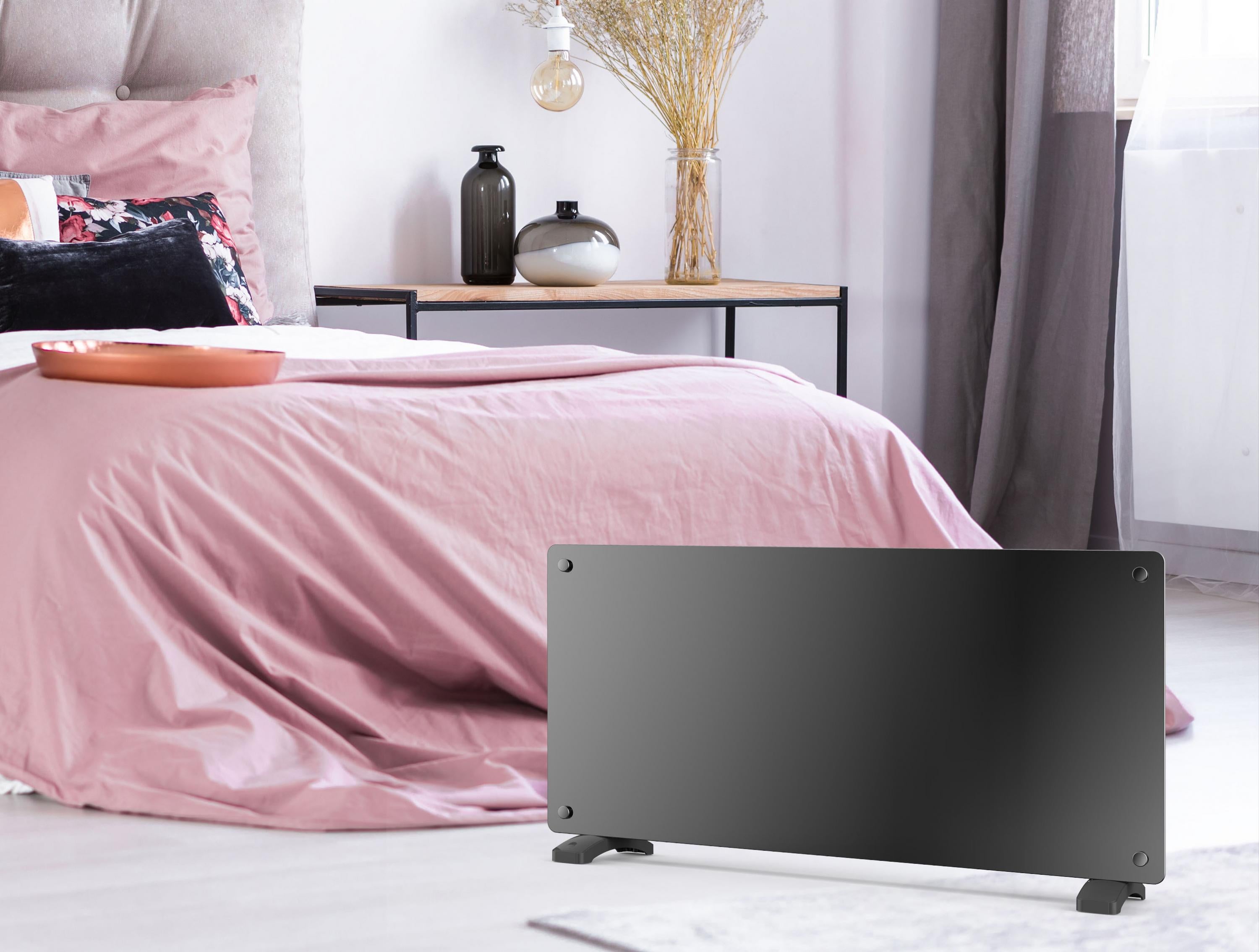 Radiateur à panneau de verre 1000W avec contrôle WiFi via l'application