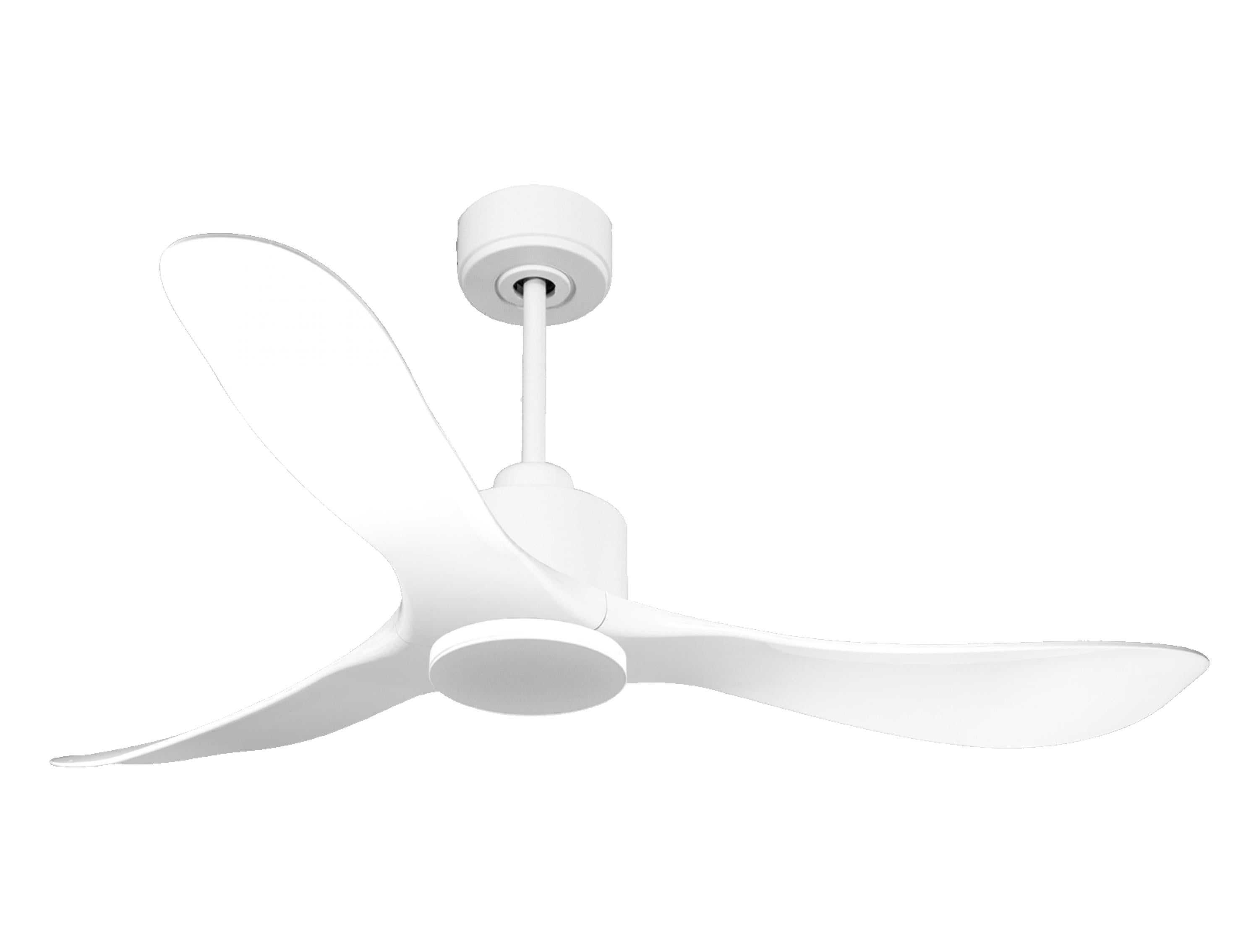 Ventilateur de plafond Réversible Thermostat Wifi Moteur à courant continu Toits en pente Télécommande Hypersilence Mémoire