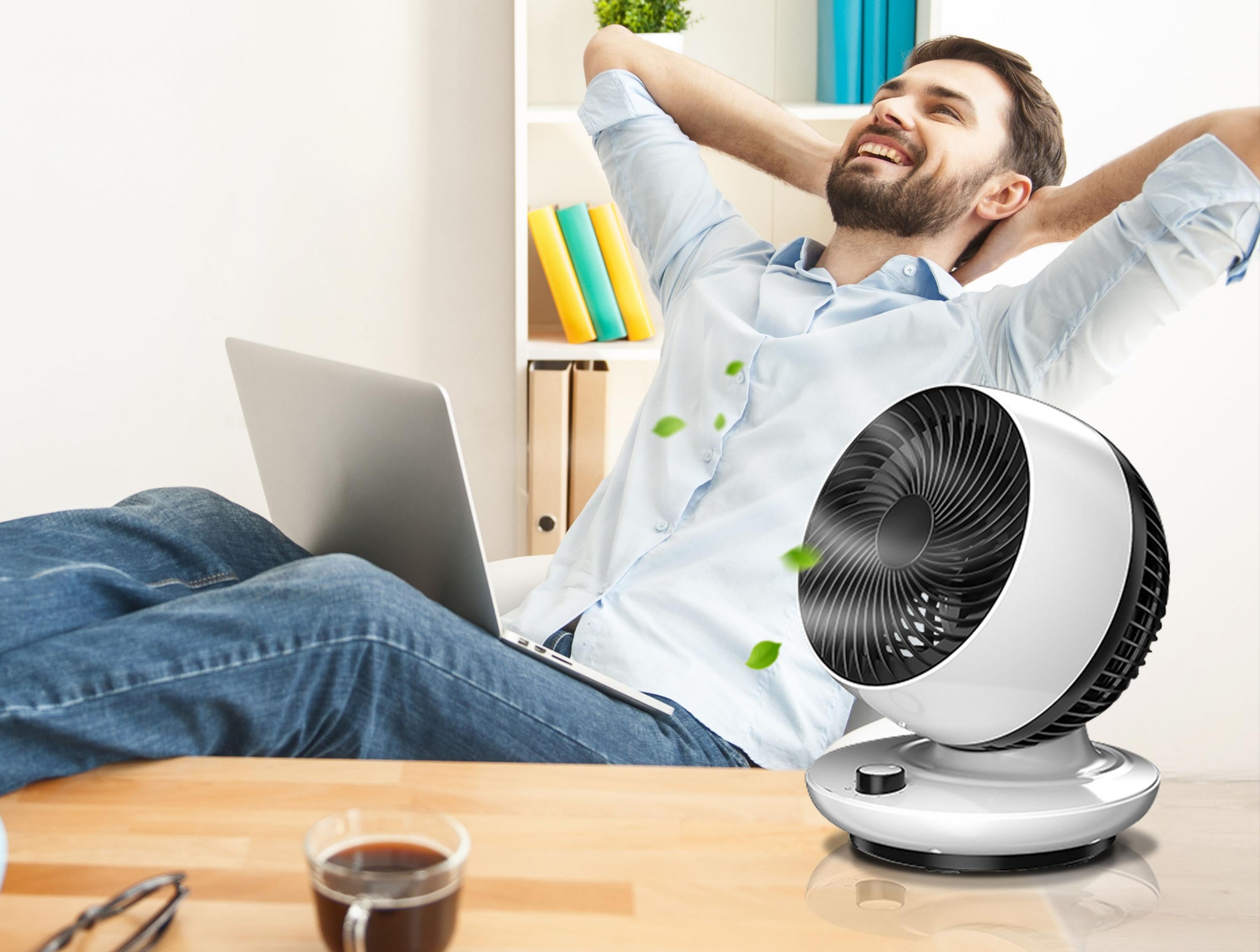 Ventilateur de table à oscillation verticale