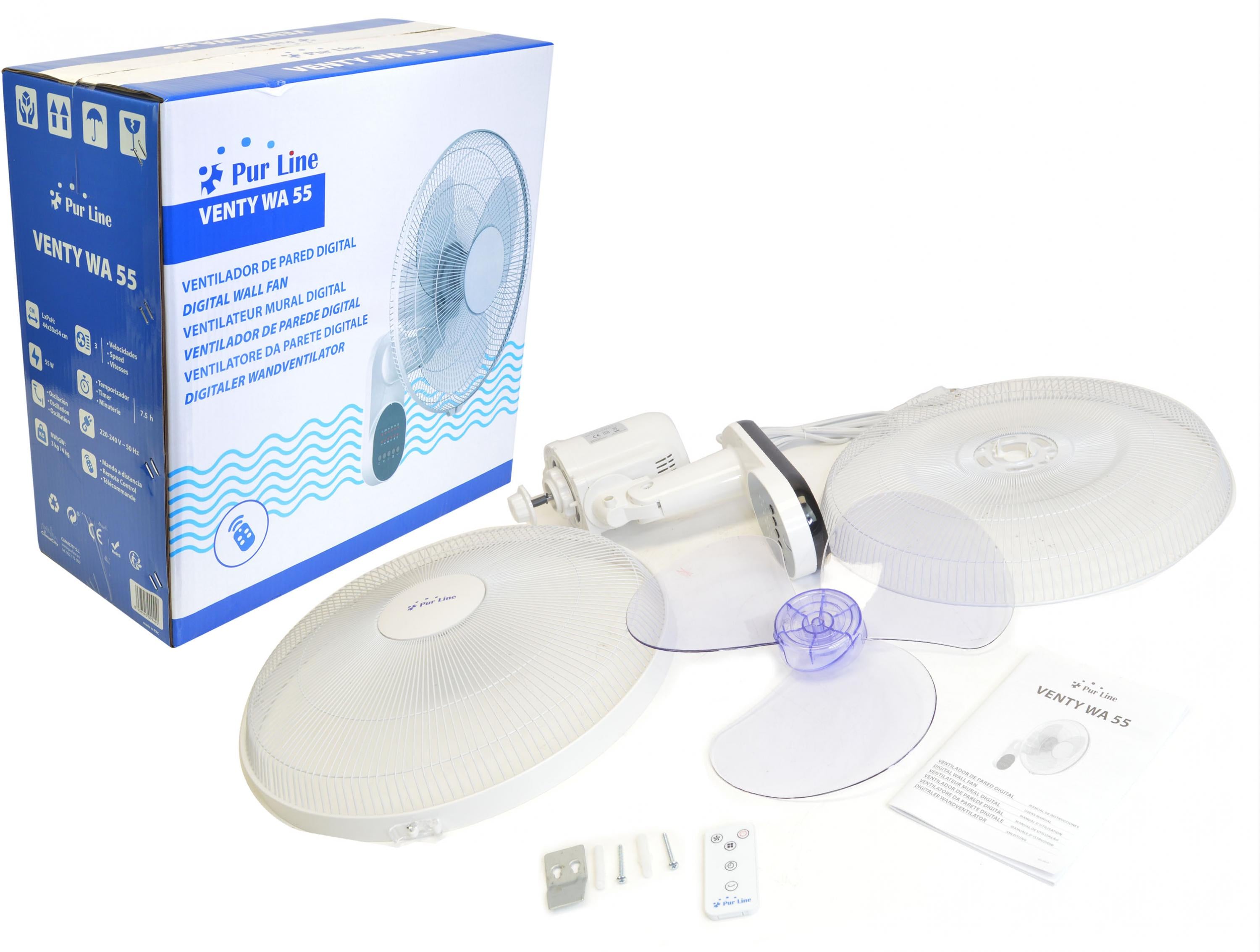 Ventilateur mural avec minuterie et 3 vitesses