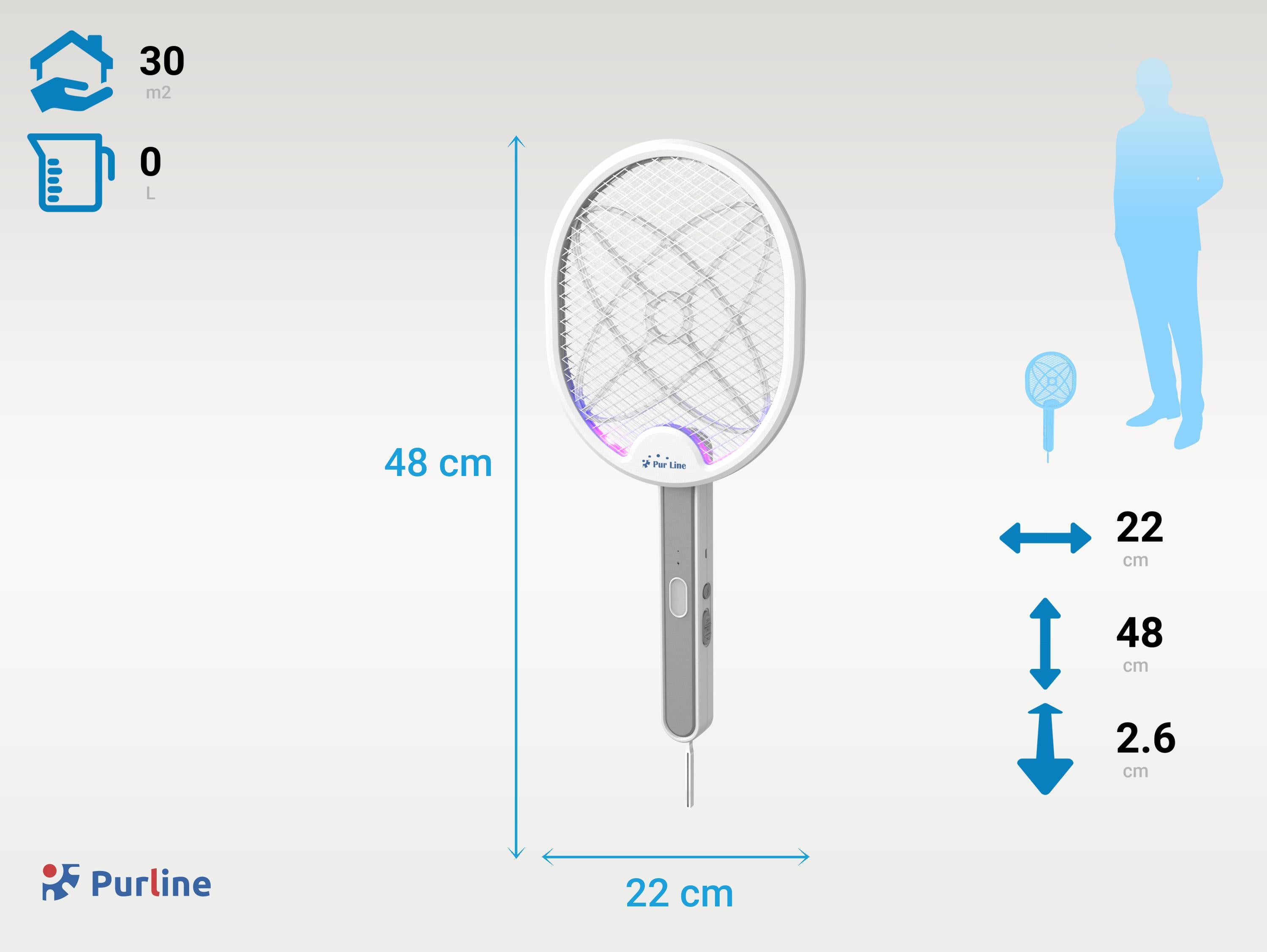 Raquette anti-insecte multi-positions avec USB