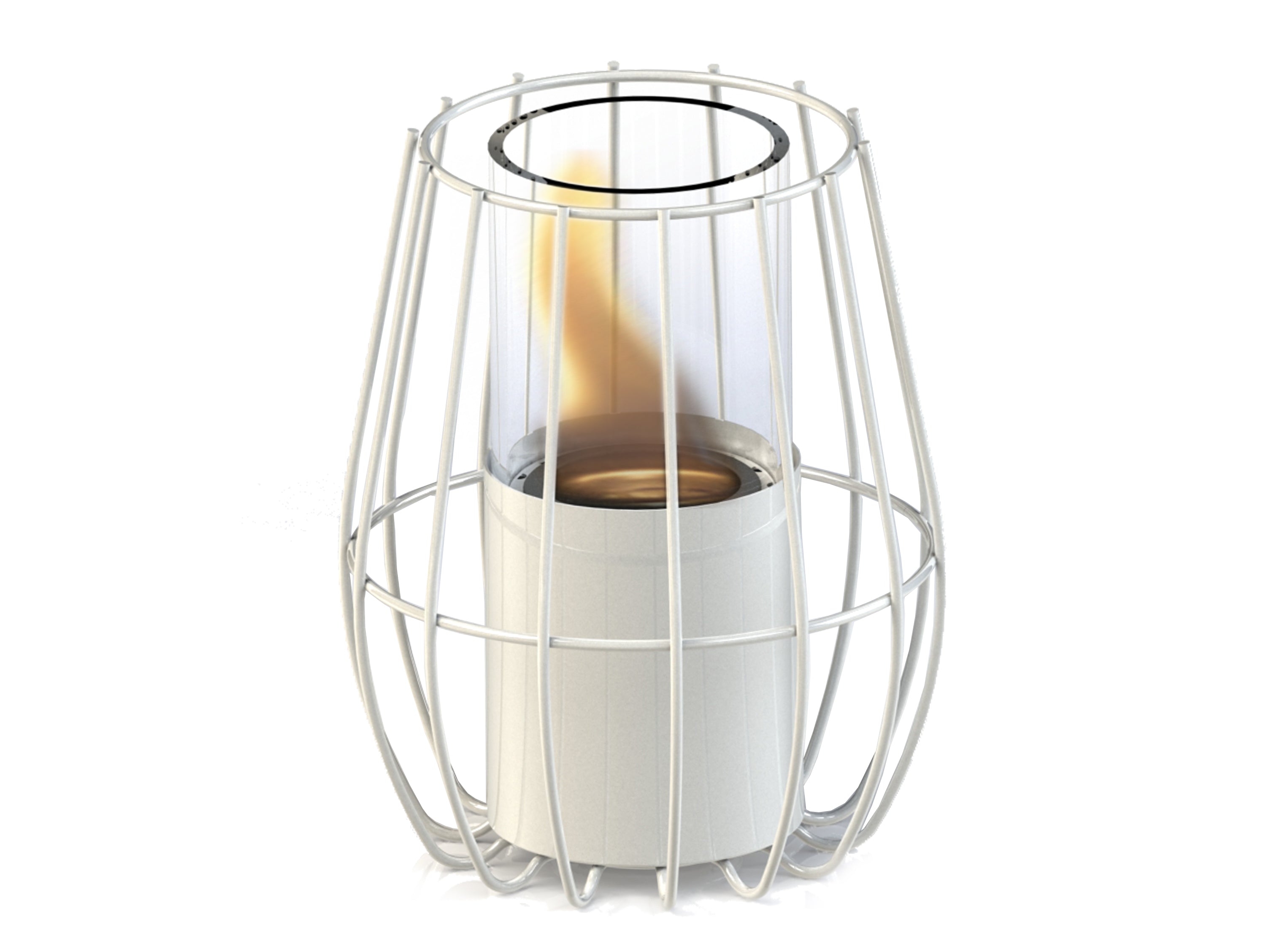 Cheminée de table à l'éthanol en blanc