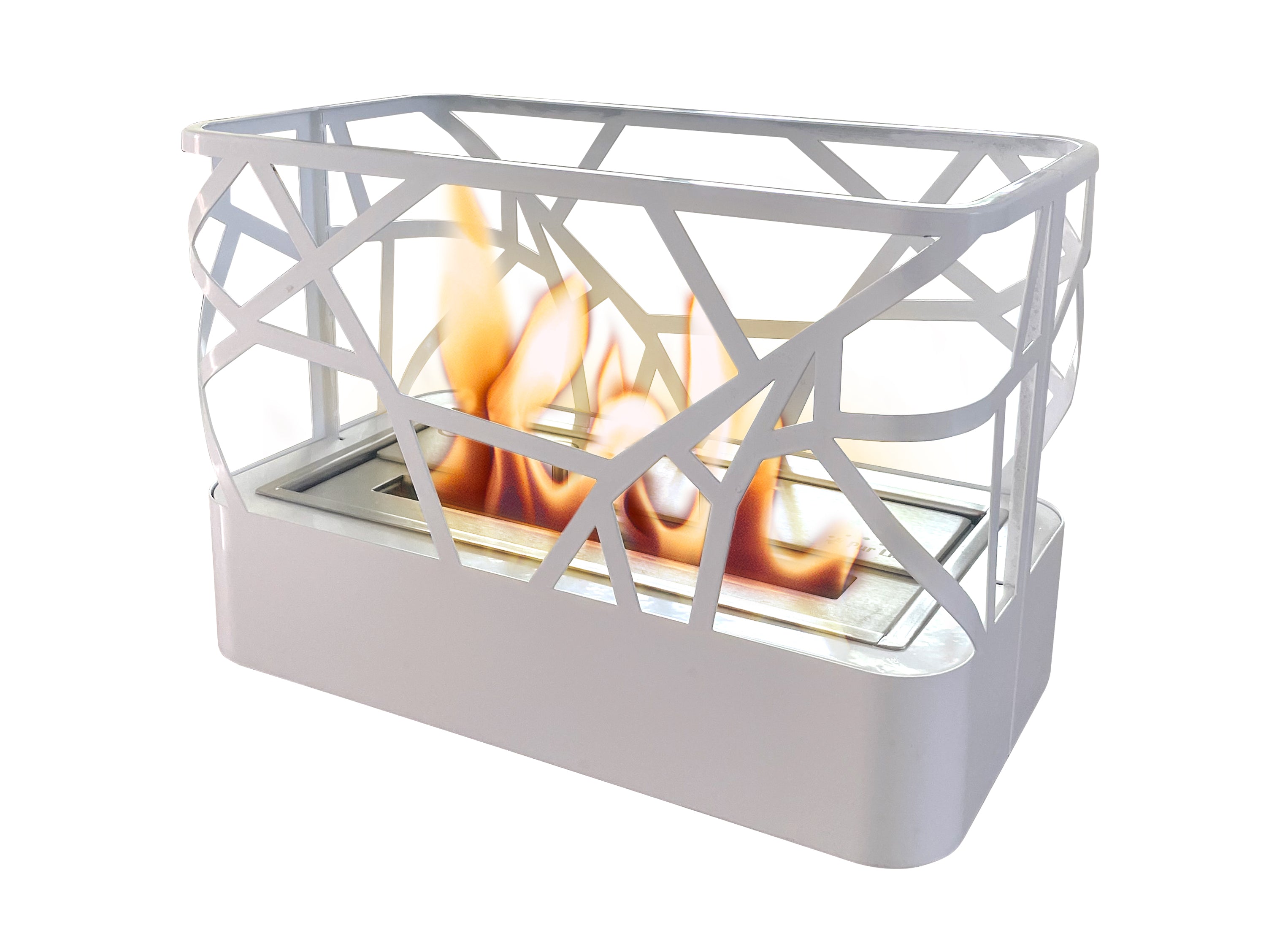 Cheminée de table à l'éthanol en blanc