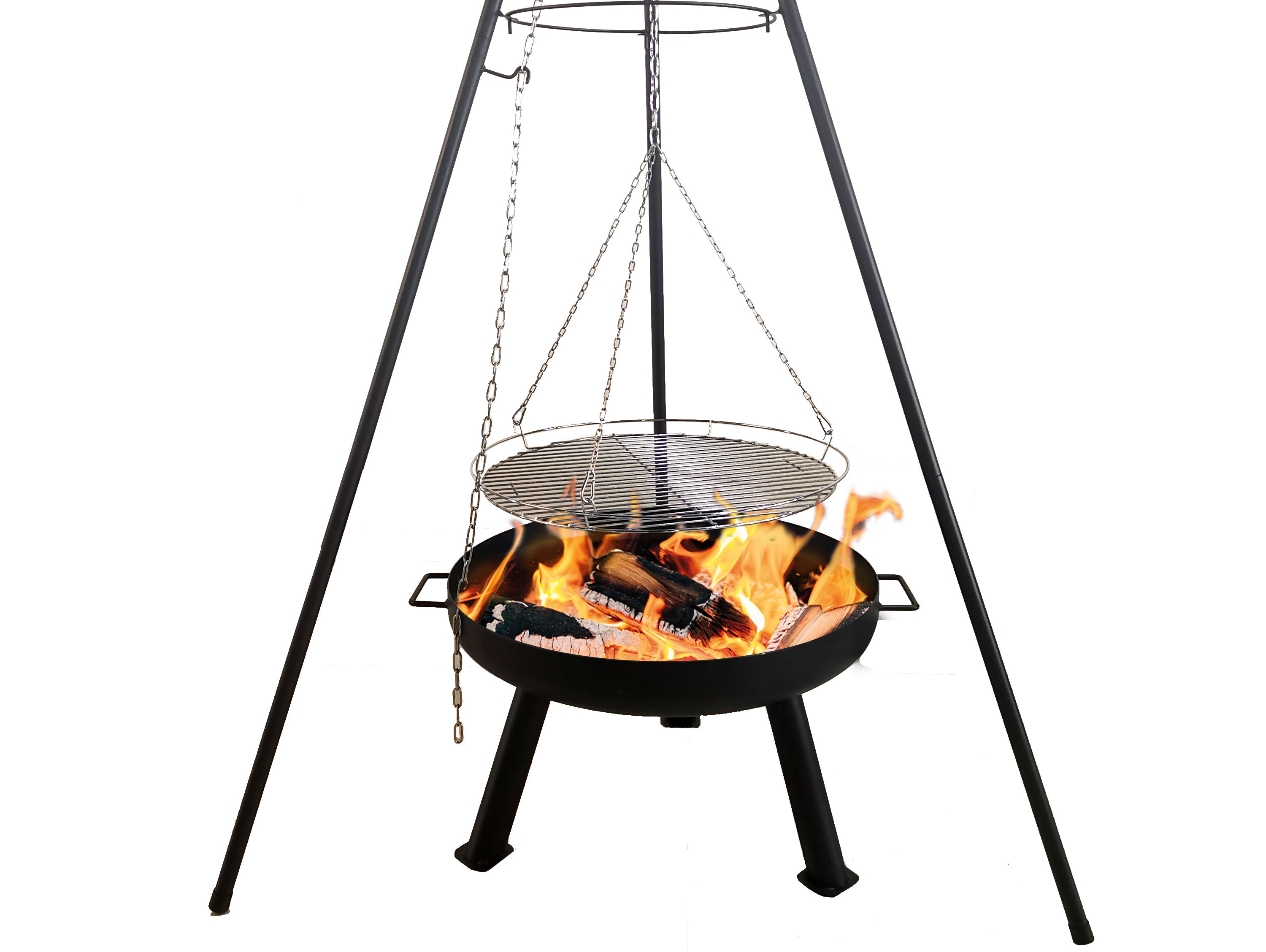 Brasero de jardin design allongé réglable en hauteur