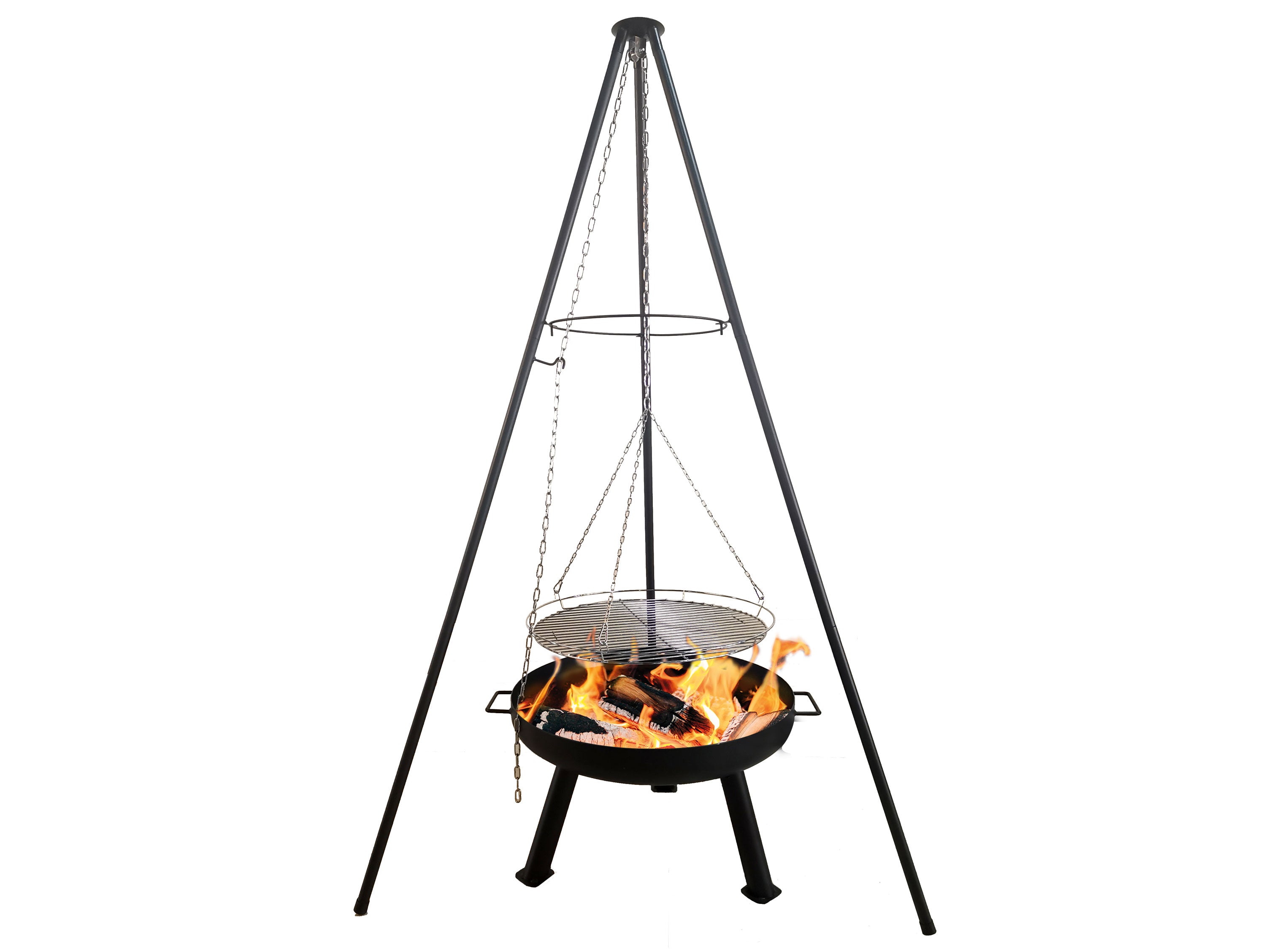Brasero de jardin design allongé réglable en hauteur