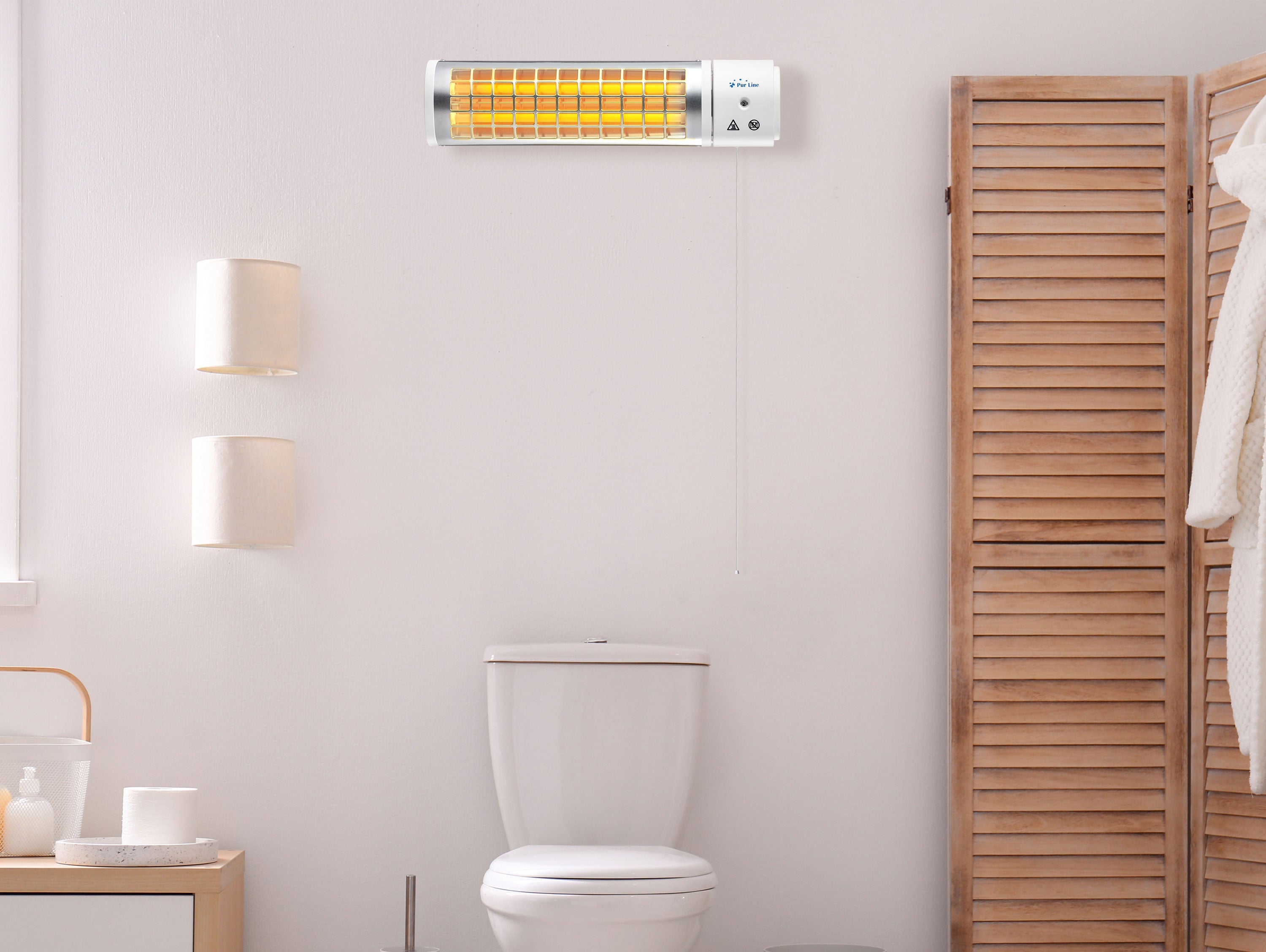 Chauffage halogène 1200W poêle salle de bain