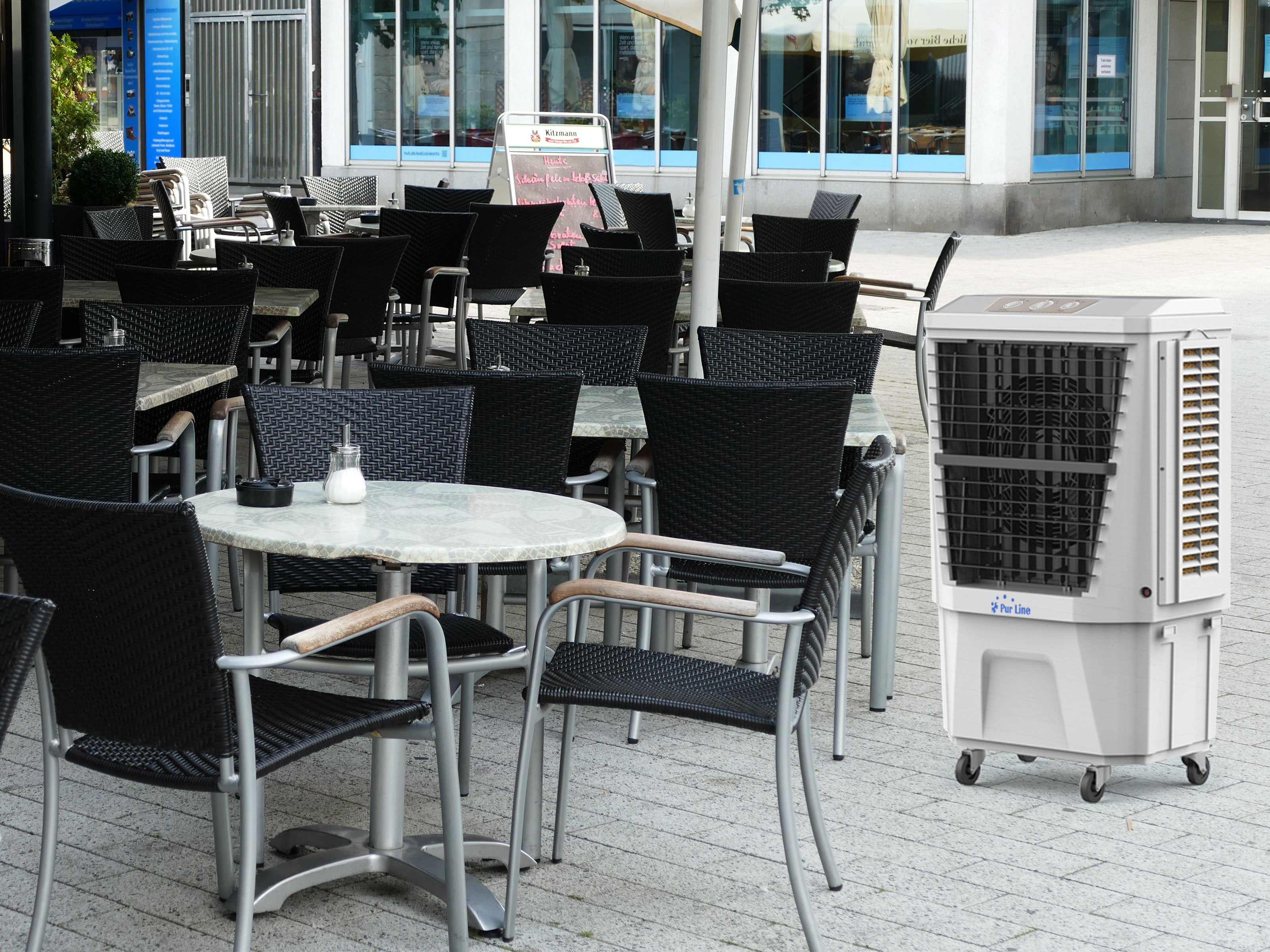 Rafraichisseur d'air par évaporation à débit élevé minuterie et 3 vitesses