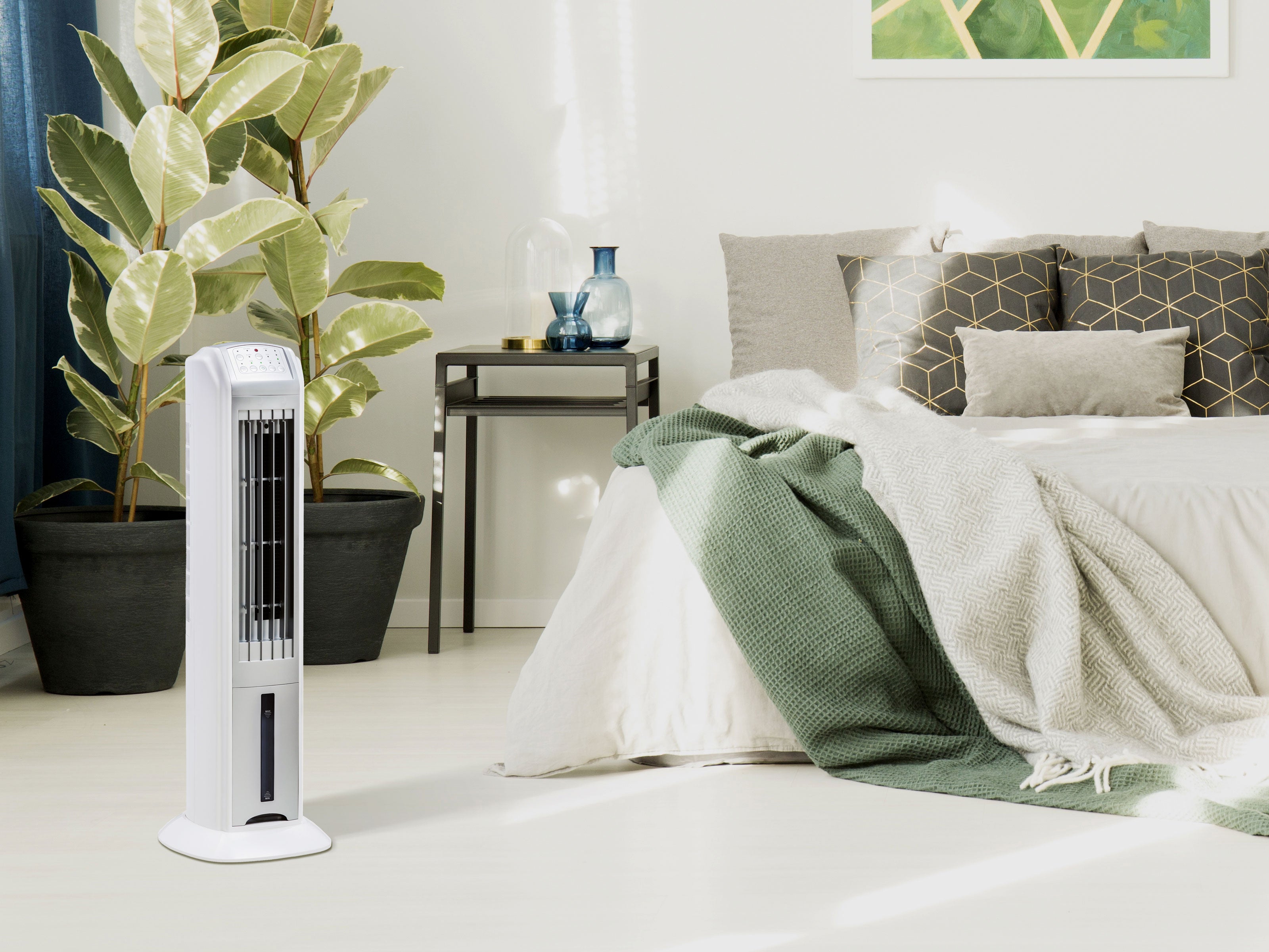 Rafraichisseur d'air par évaporation 70W avec ioniseur et 3 vitesses
