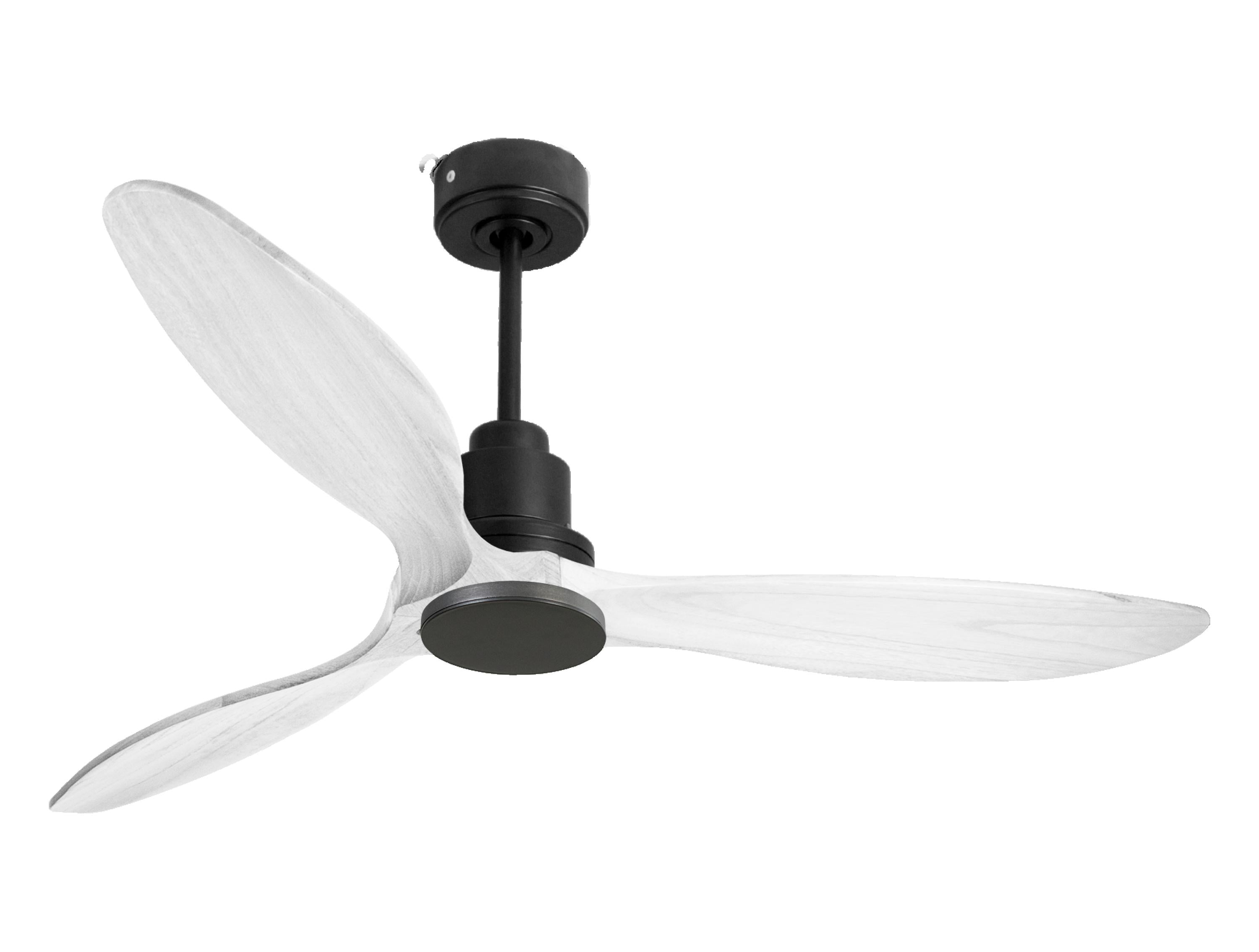 Ventilateur de plafond Réversible Thermostat Wifi Moteur à courant continu Toits en pente Télécommande Hypersilence Mémoire FullWood