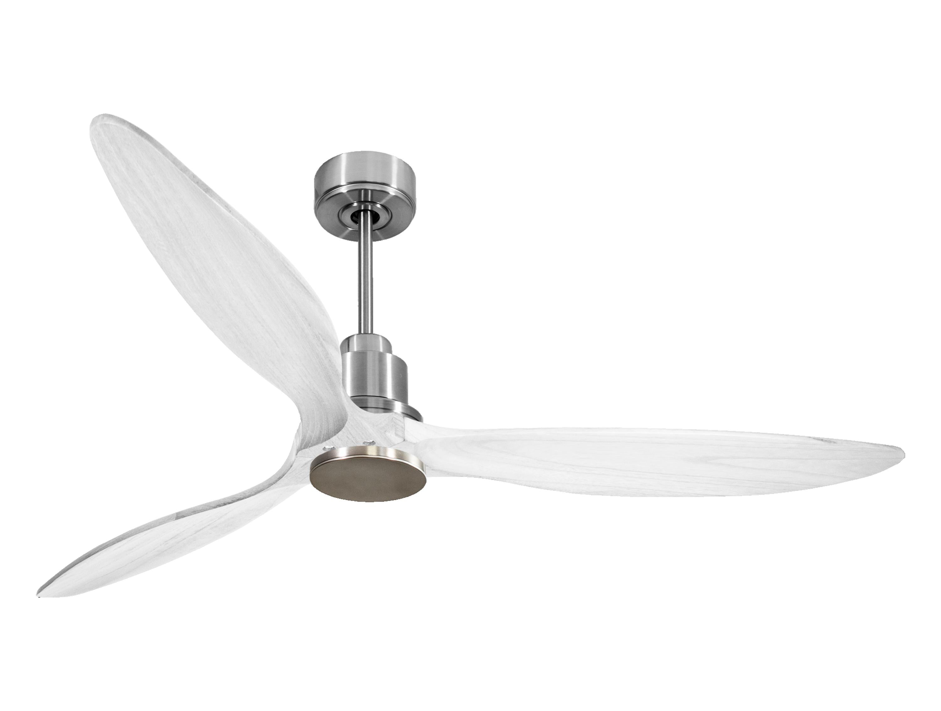 Ventilateur de plafond Réversible Thermostat Wifi Moteur à courant continu Toits en pente Télécommande Hypersilence Mémoire FullWood