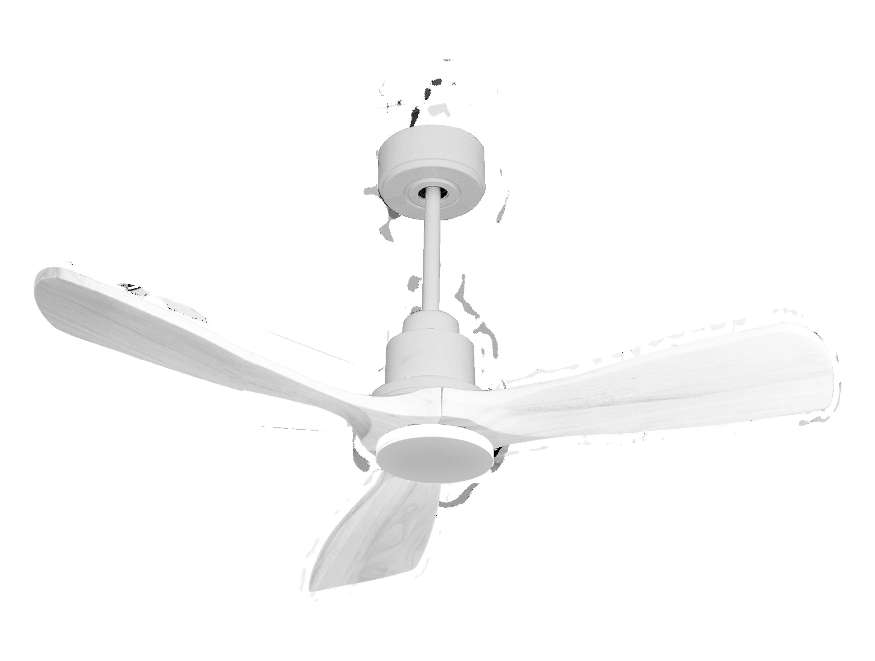 Ventilateur de plafond Réversible Thermostat Wifi Moteur à courant continu Toits en pente Télécommande Hypersilence Mémoire FullWood