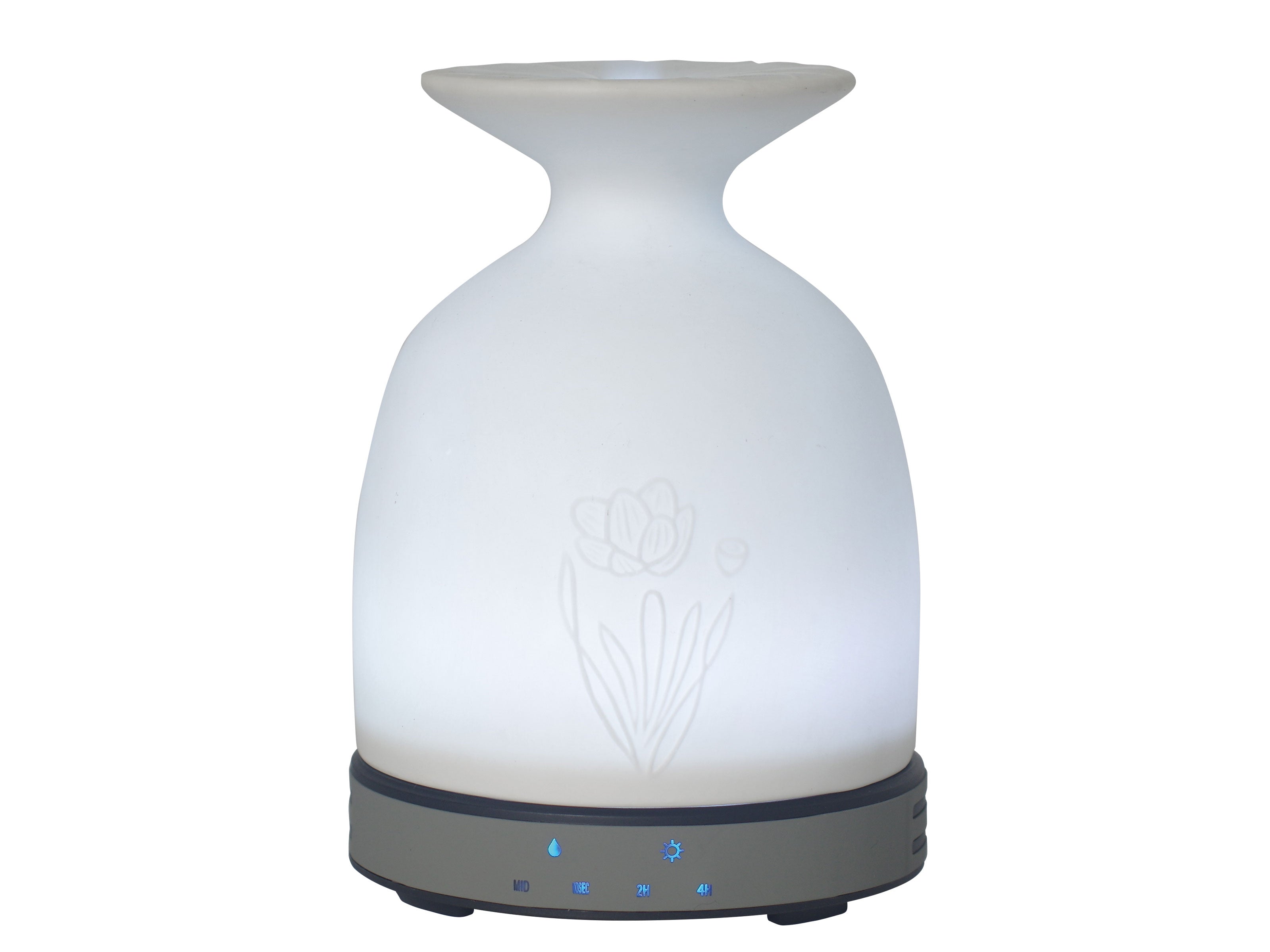 Diffuseur d'arômes ultrasonique 12W avec sélecteur de lumière LED et forme de vase