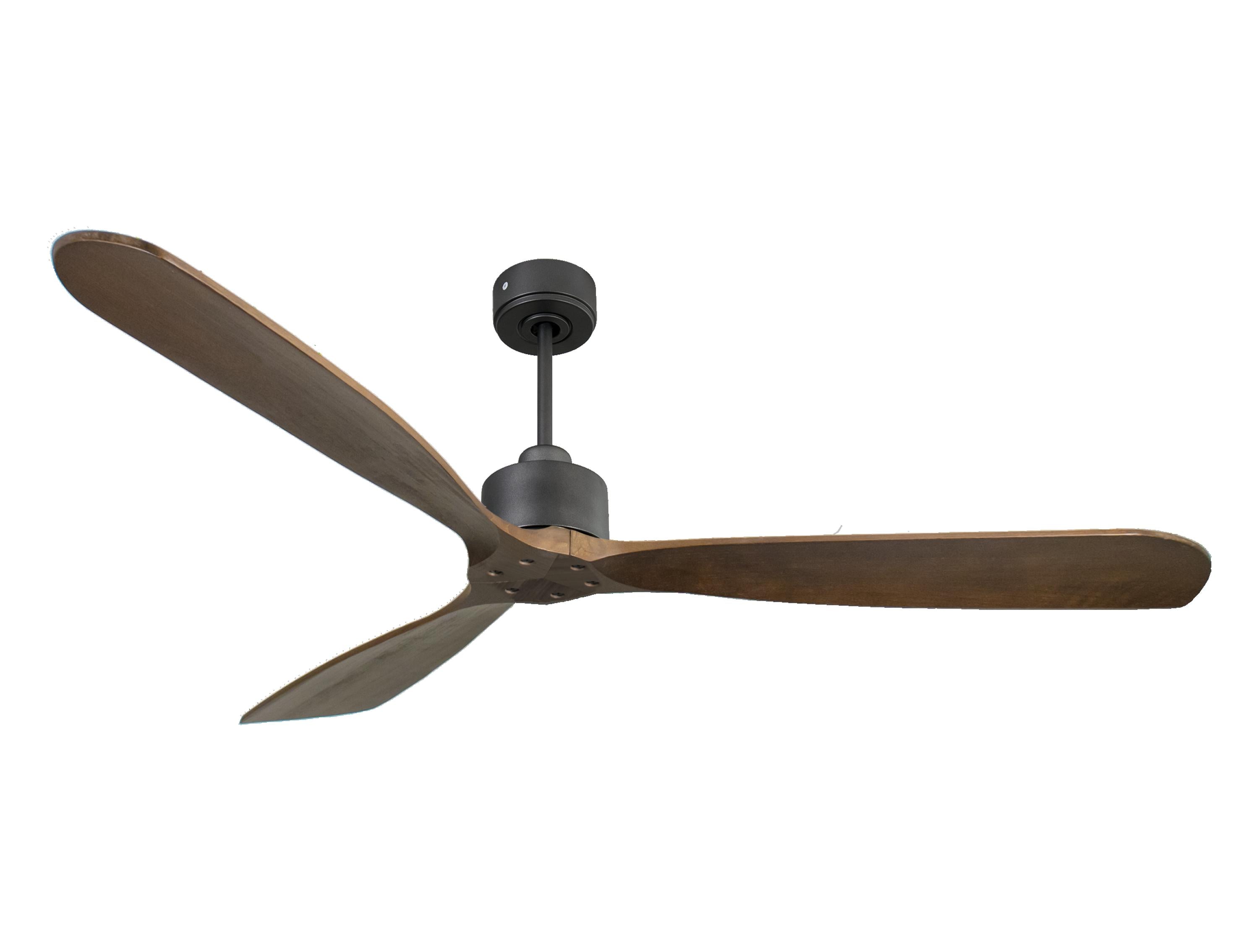 Ventilateur de plafond Réversible  Thermostat Wifi Moteur à courant continu Toits en pente Télécommande Hypersilence Mémoire FullWood