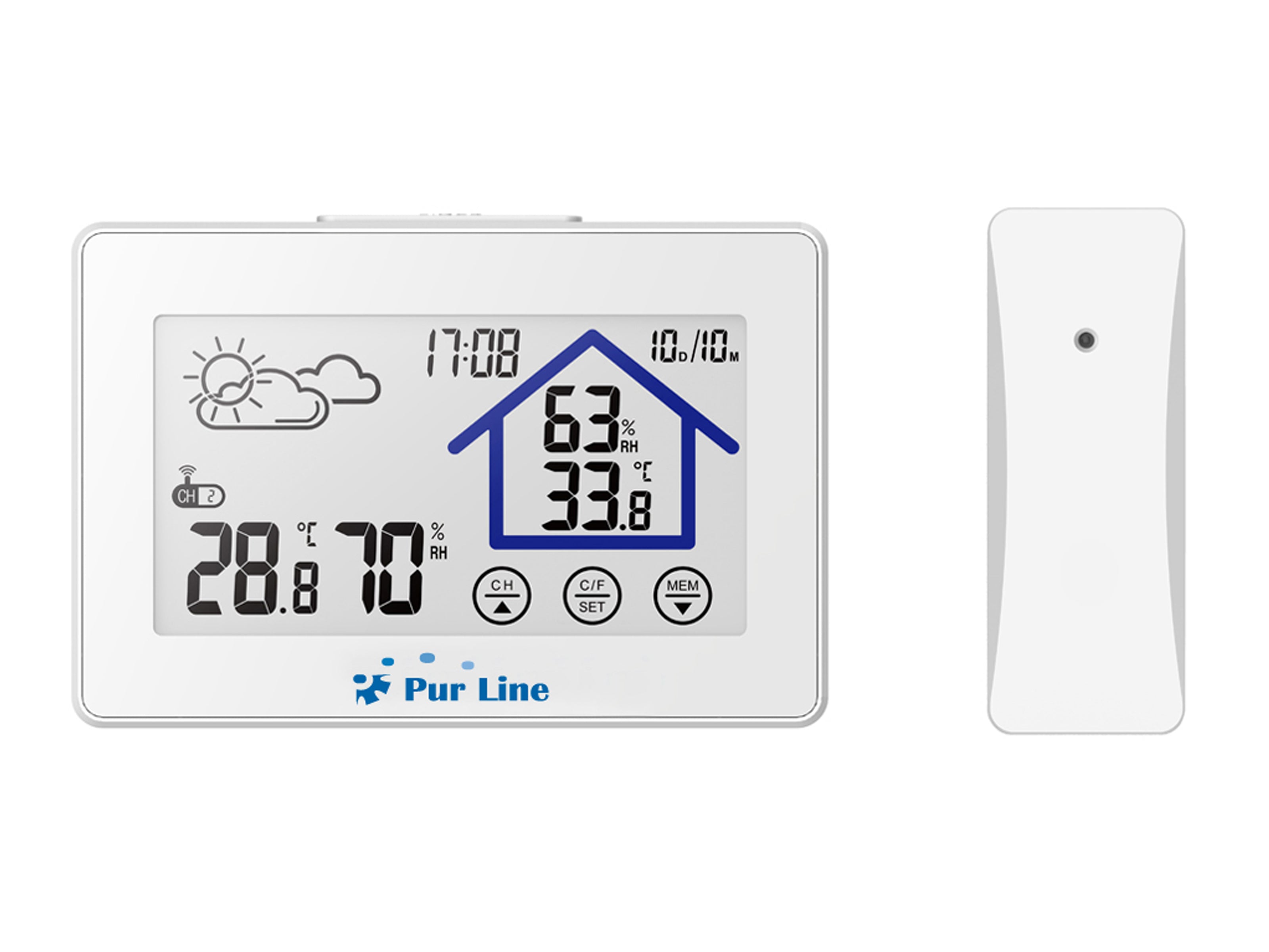 Station météo tactile avec hygromètre et capteur extérieur