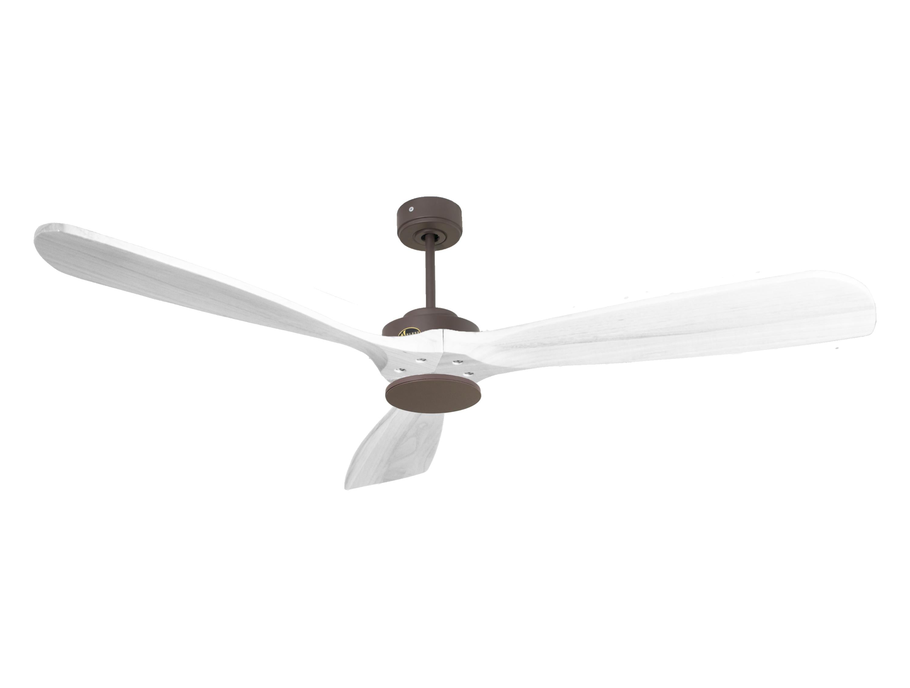 Ventilateur de plafond Réversible Thermostat Wifi Moteur à courant continu Toits en pente Télécommande Hypersilence Mémoire FullWood