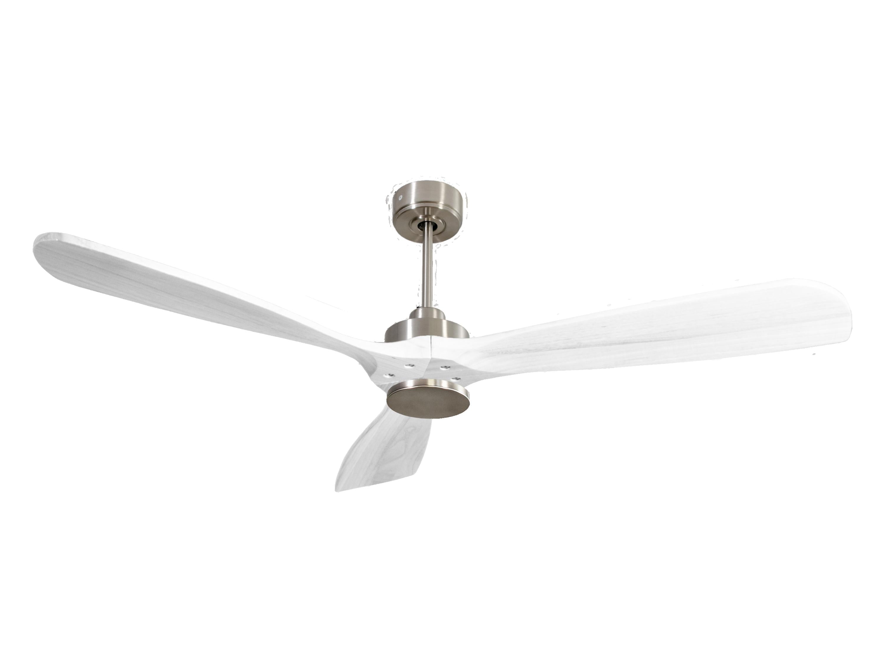 Ventilateur de plafond Réversible Thermostat Wifi Moteur à courant continu Toits en pente Télécommande Hypersilence Mémoire FullWood