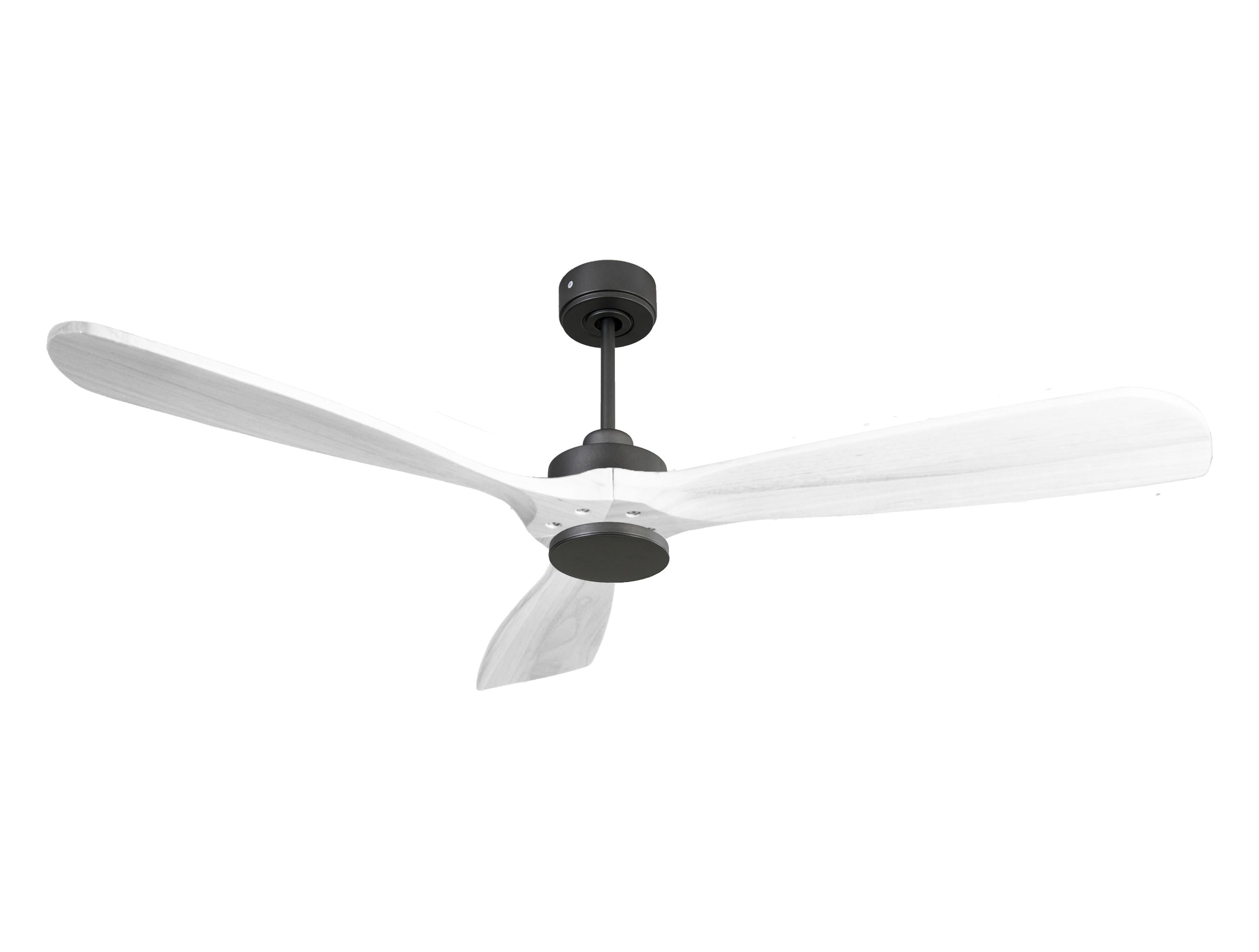 Ventilateur de plafond Réversible Thermostat Wifi Moteur à courant continu Toits en pente Télécommande Hypersilence Mémoire FullWood
