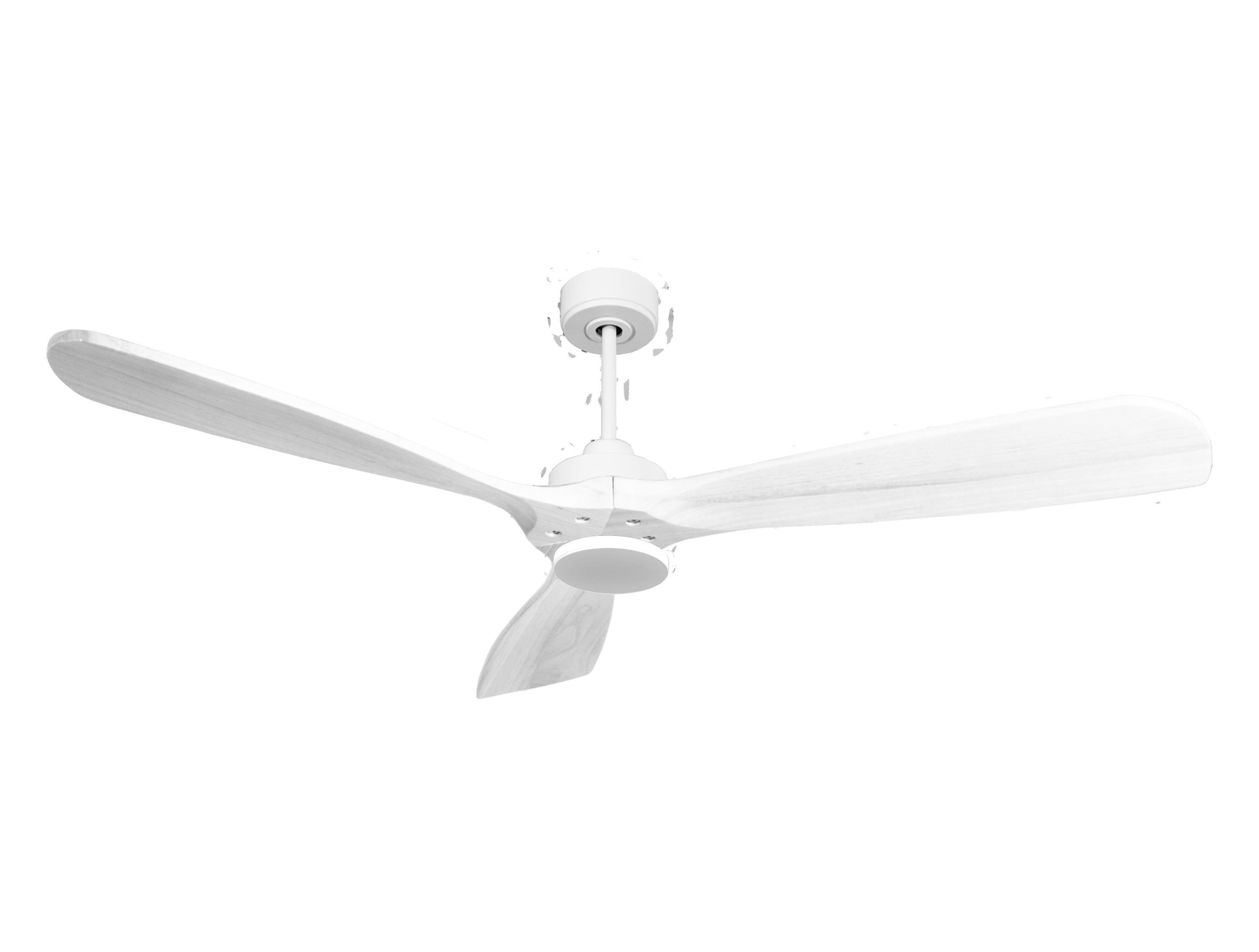 Ventilateur de plafond Réversible Thermostat Wifi Moteur à courant continu Toits en pente Télécommande Hypersilence Mémoire FullWood