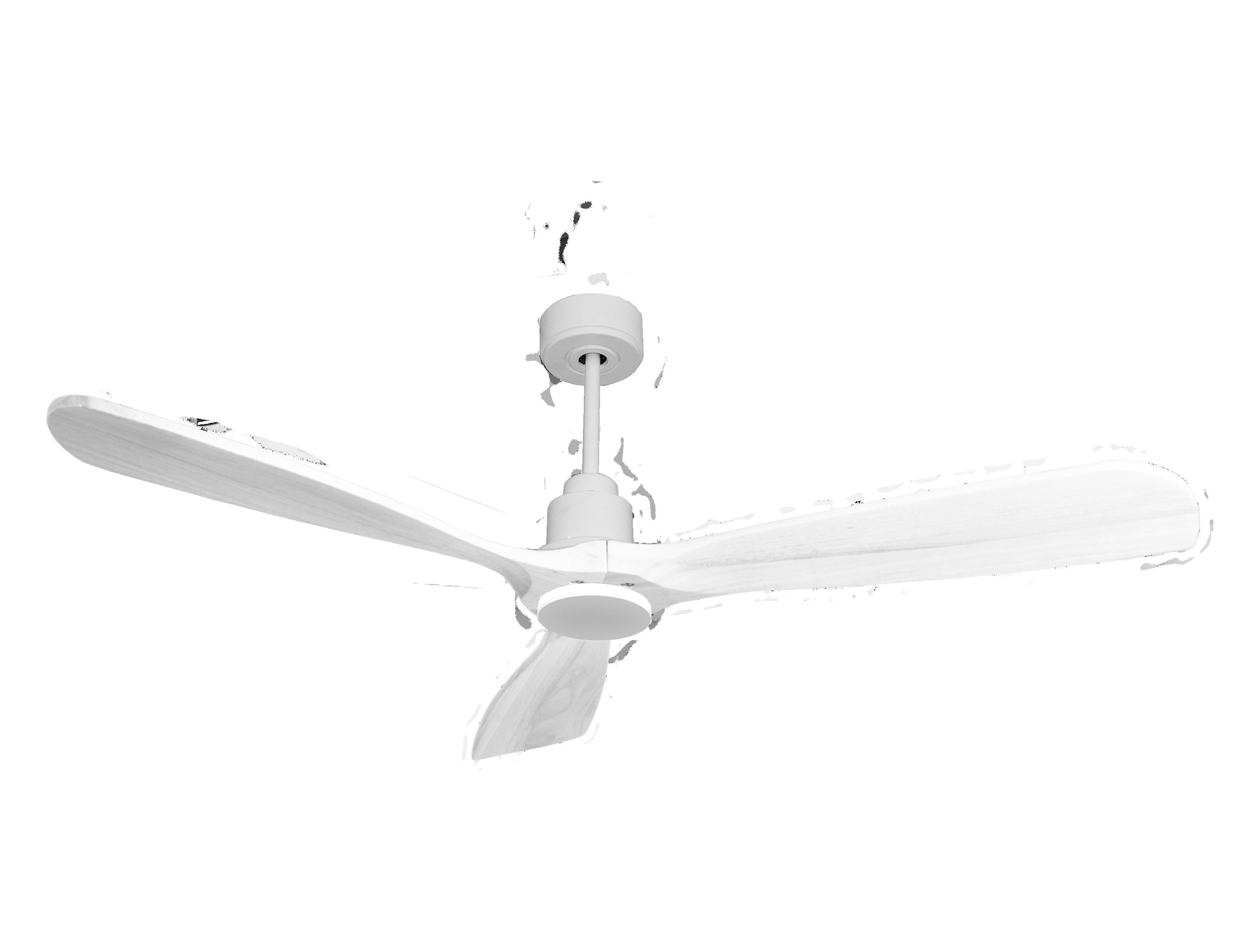 Ventilateur de plafond Réversible Thermostat Wifi Moteur à courant continu Toits en pente Télécommande Hypersilence Mémoire FullWood