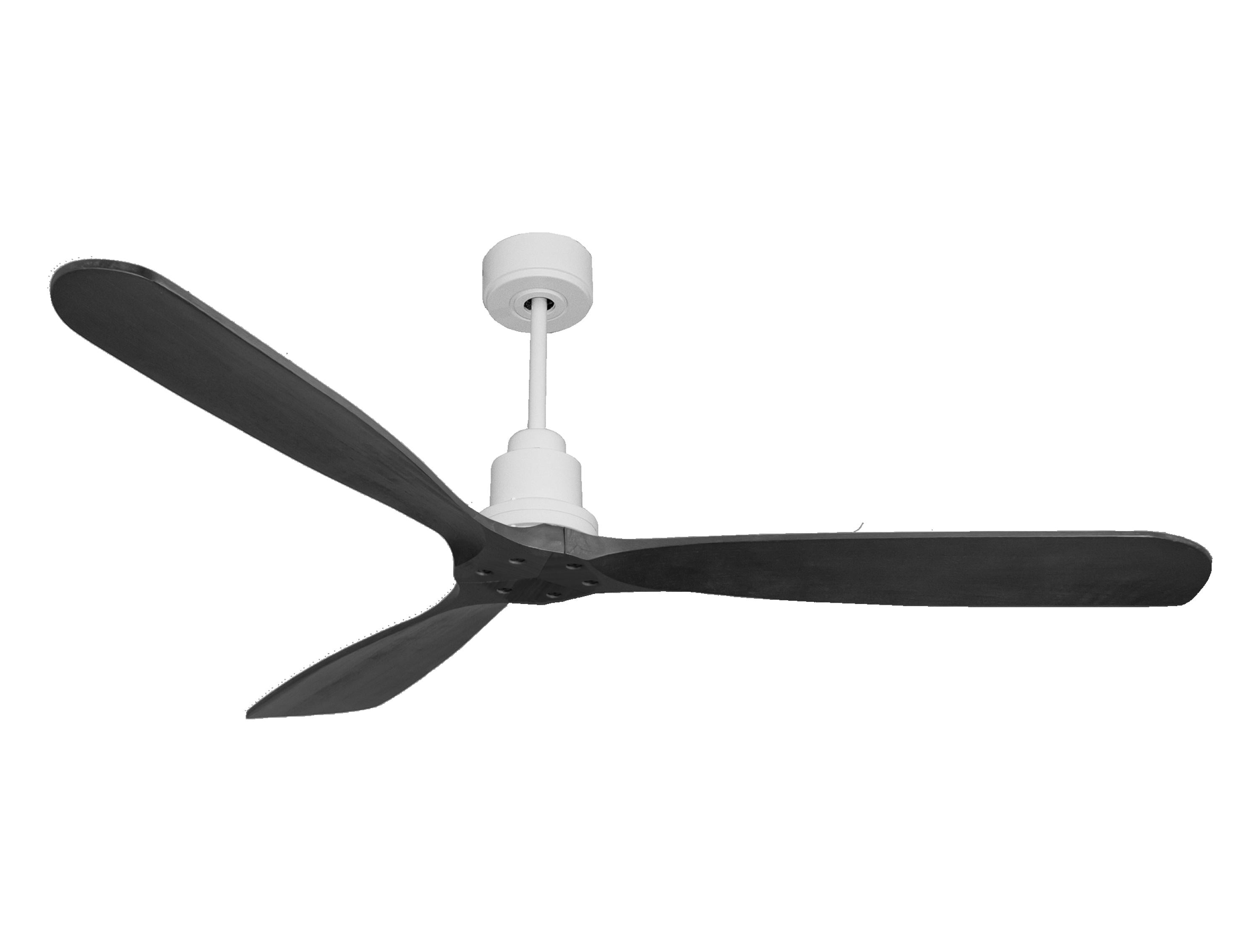 Ventilateur de plafond Réversible Thermostat Wifi Moteur à courant continu Toits en pente Télécommande Hypersilence Mémoire FullWood