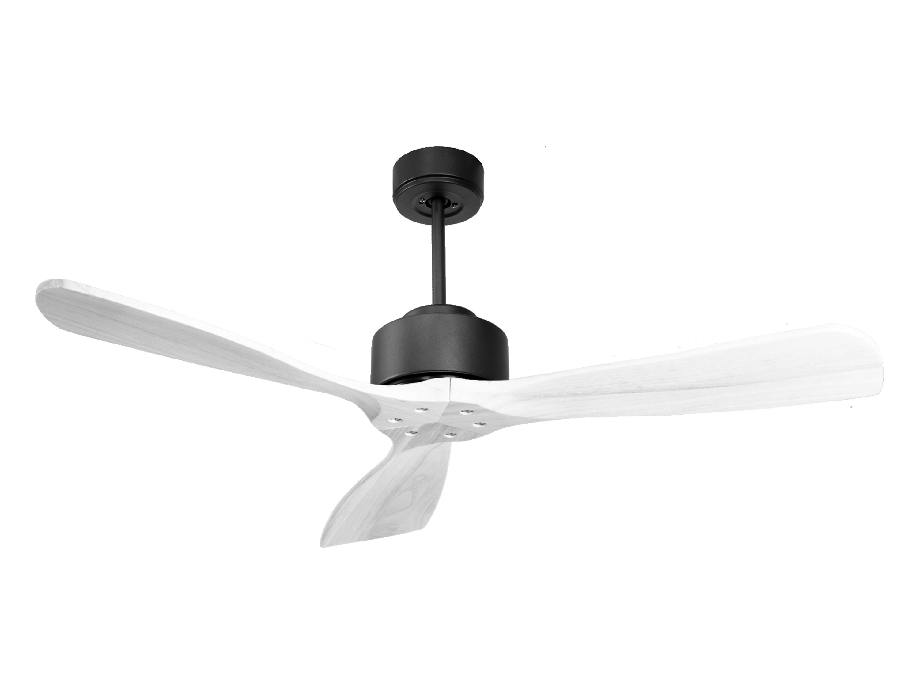 Ventilateur de plafond Réversible Thermostat Wifi Moteur à courant continu Toits en pente Télécommande Hypersilence Mémoire FullWood