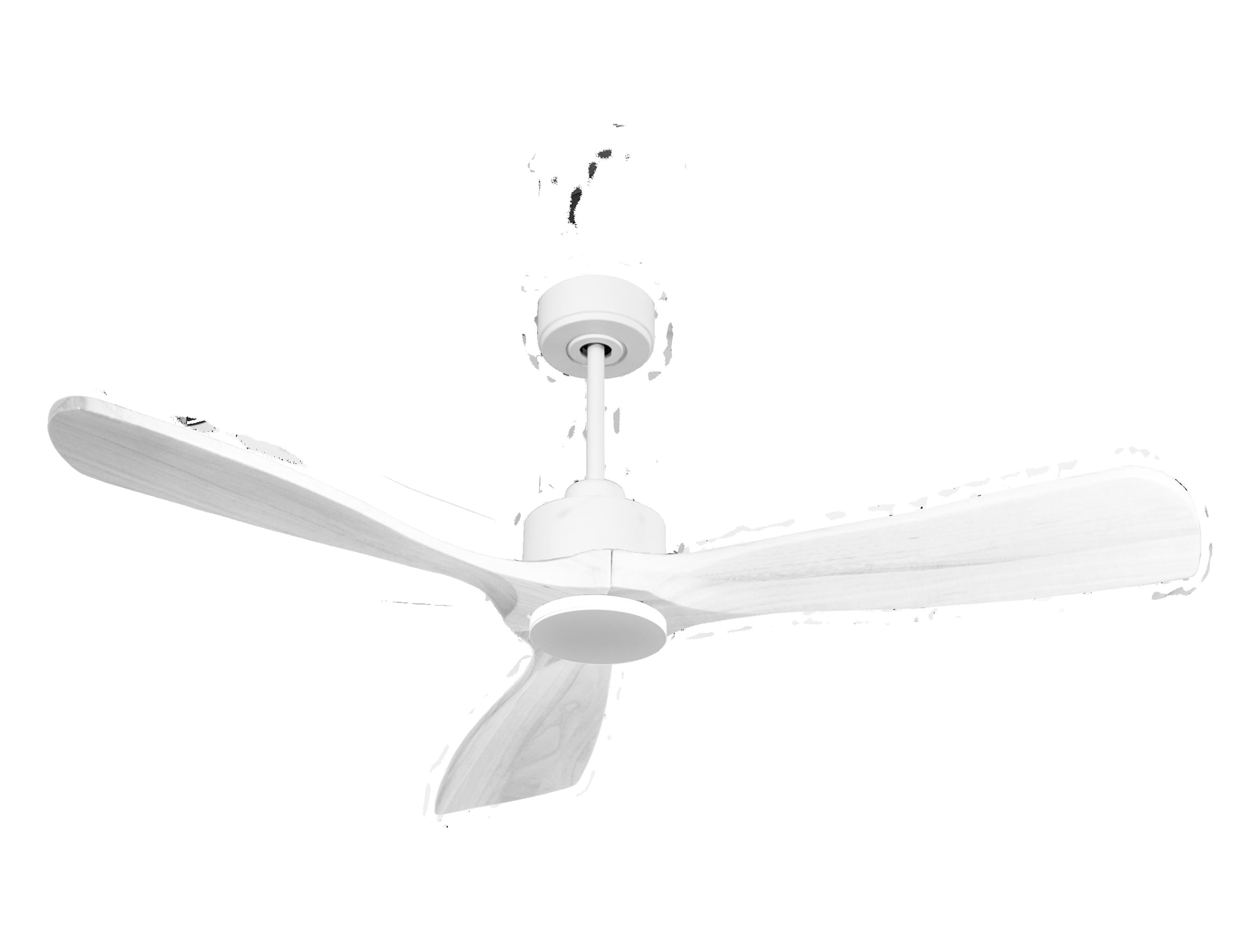 Ventilateur de plafond Réversible Thermostat Wifi Moteur à courant continu Toits en pente Télécommande Hypersilence Mémoire FullWood