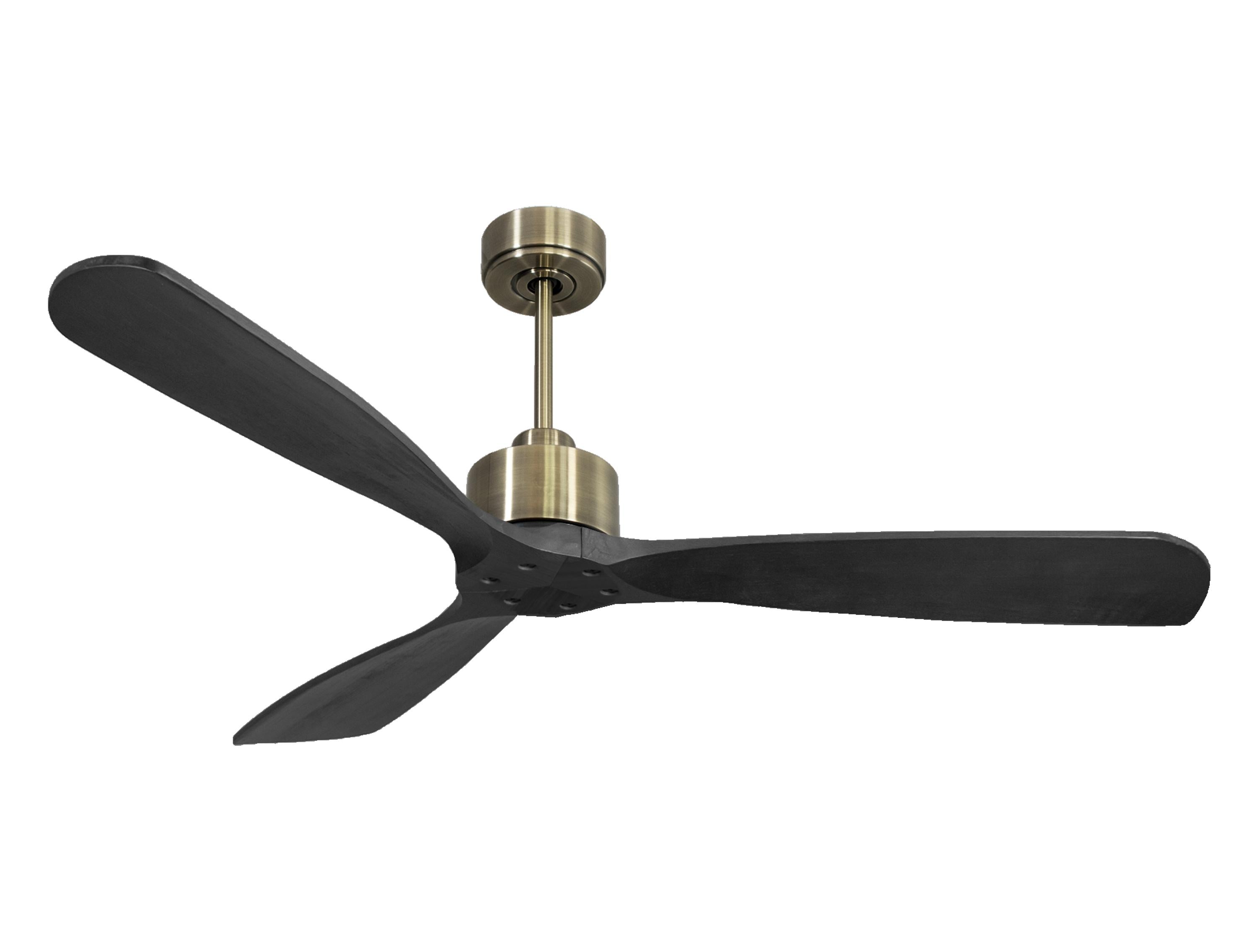 Ventilateur de plafond Réversible Thermostat Wifi Moteur à courant continu Toits en pente Télécommande Hypersilence Mémoire FullWood