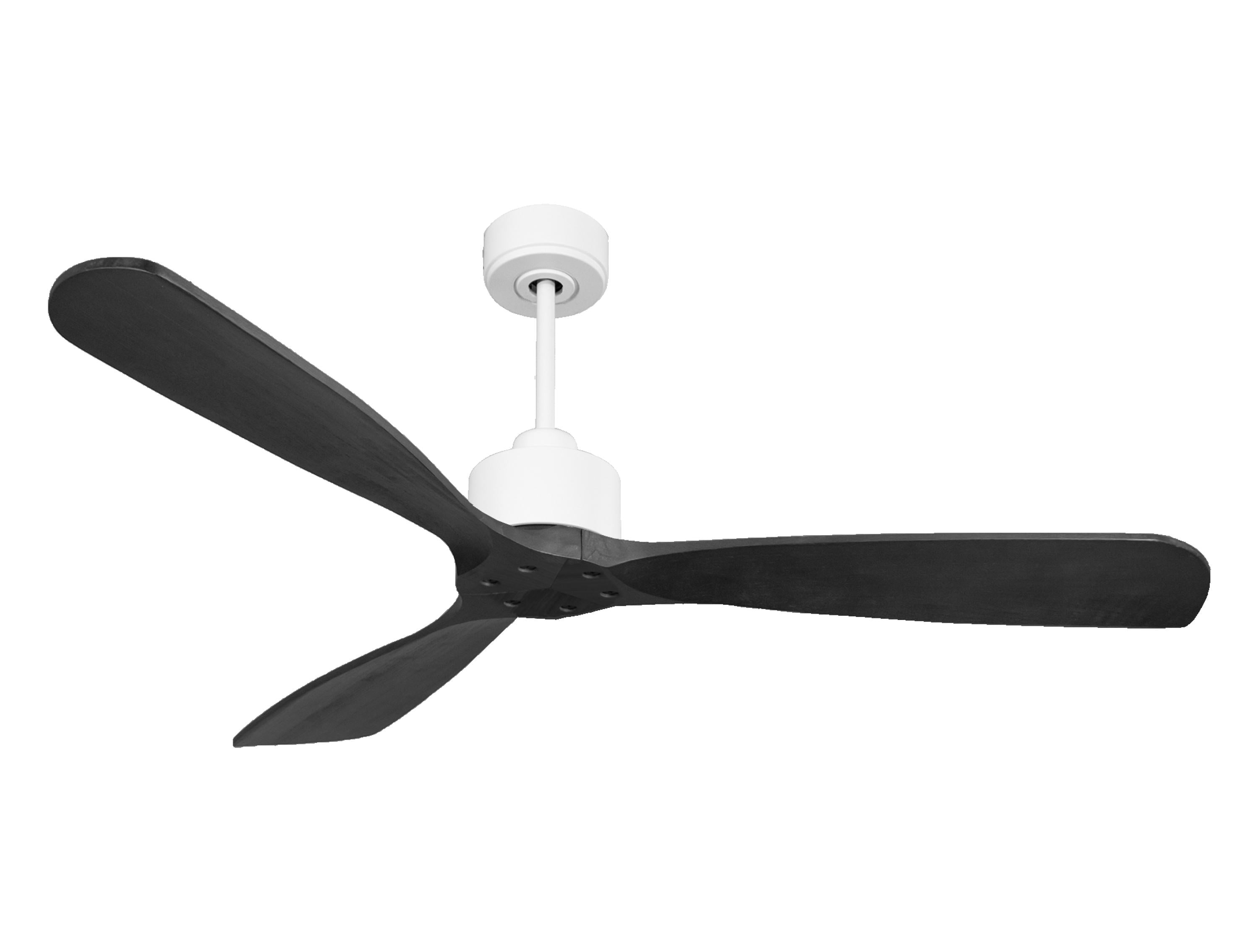 Ventilateur de plafond Réversible Thermostat Wifi Moteur à courant continu Toits en pente Télécommande Hypersilence Mémoire FullWood