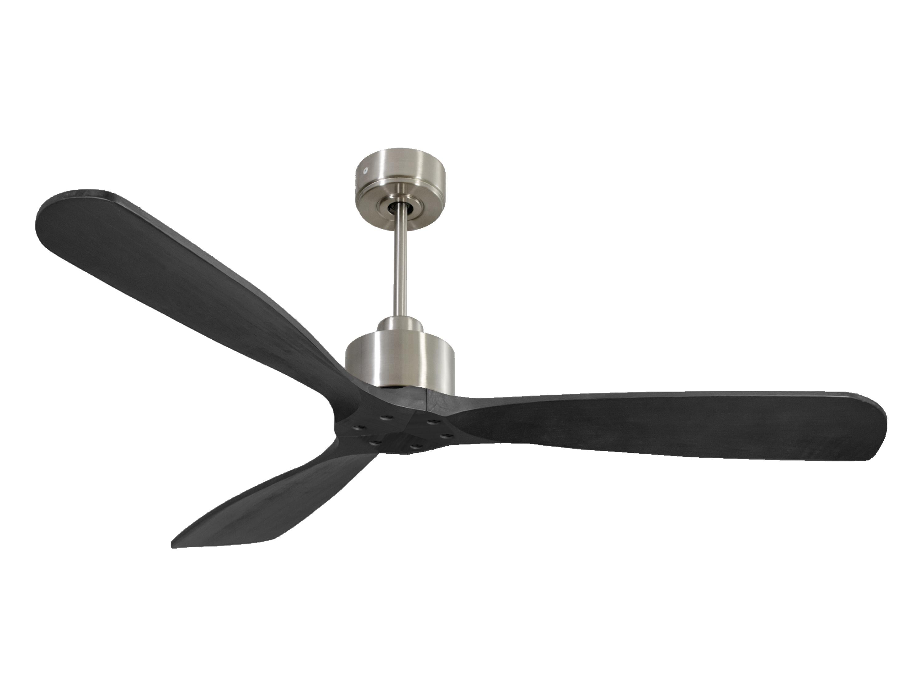 Ventilateur de plafond Réversible Thermostat Wifi Moteur à courant continu Toits en pente Télécommande Hypersilence Mémoire FullWood
